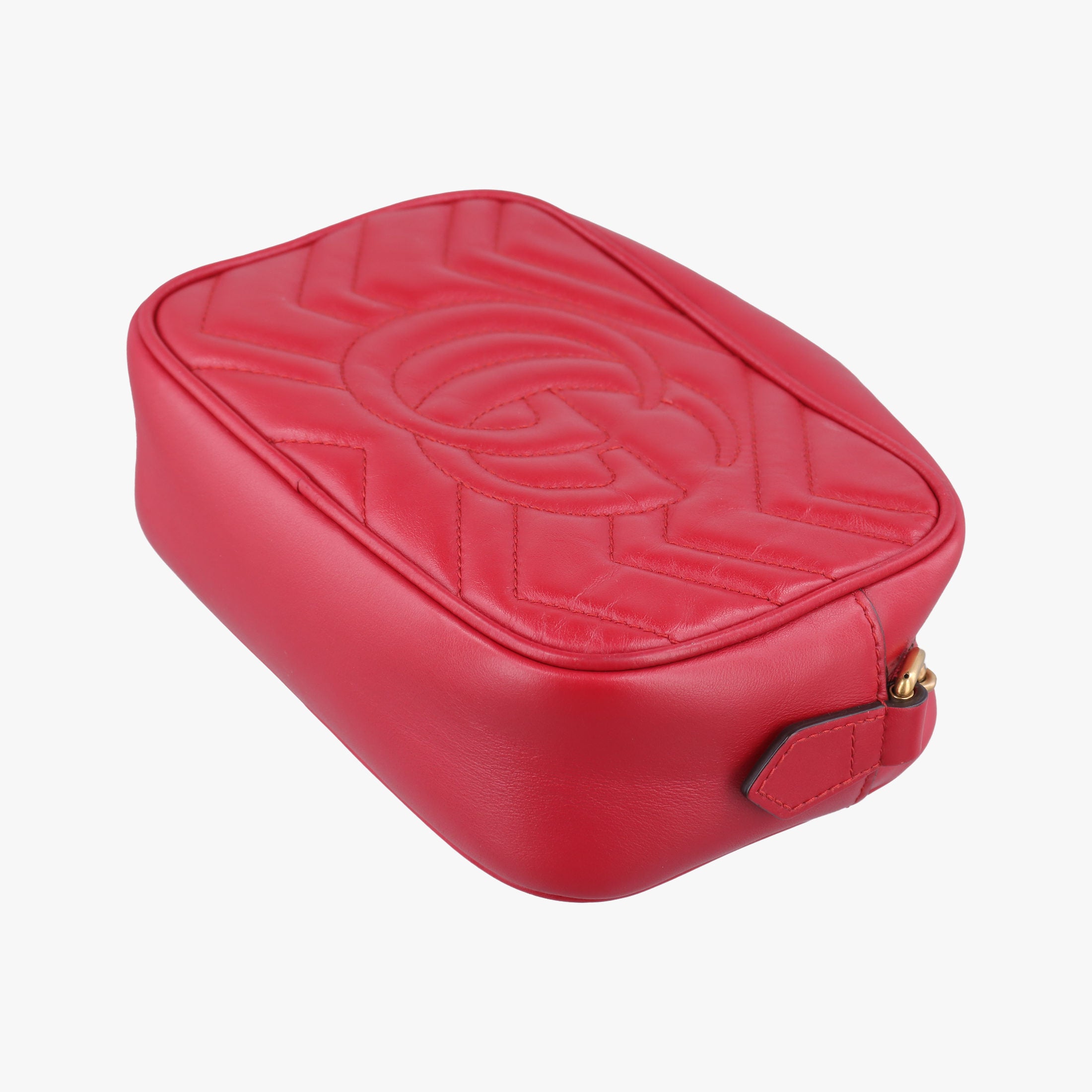 Pre-owned Gucci GG Marmont Red Leather 448065 shoulderbag | stylenewstar