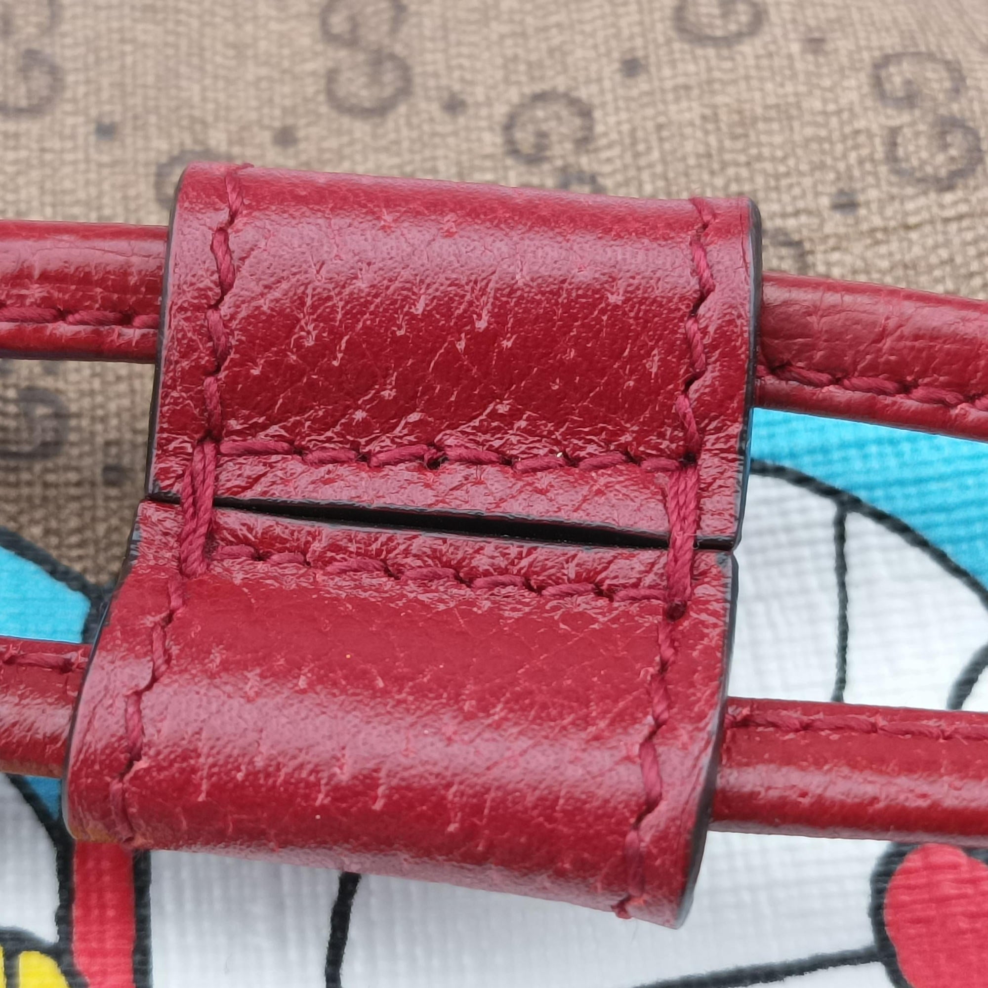 Secondhand Gucci Doraemon collaboration Brown×Red×Multicolor PVC coated canvas×Leather 647801 shoulderbag | stylenewstar