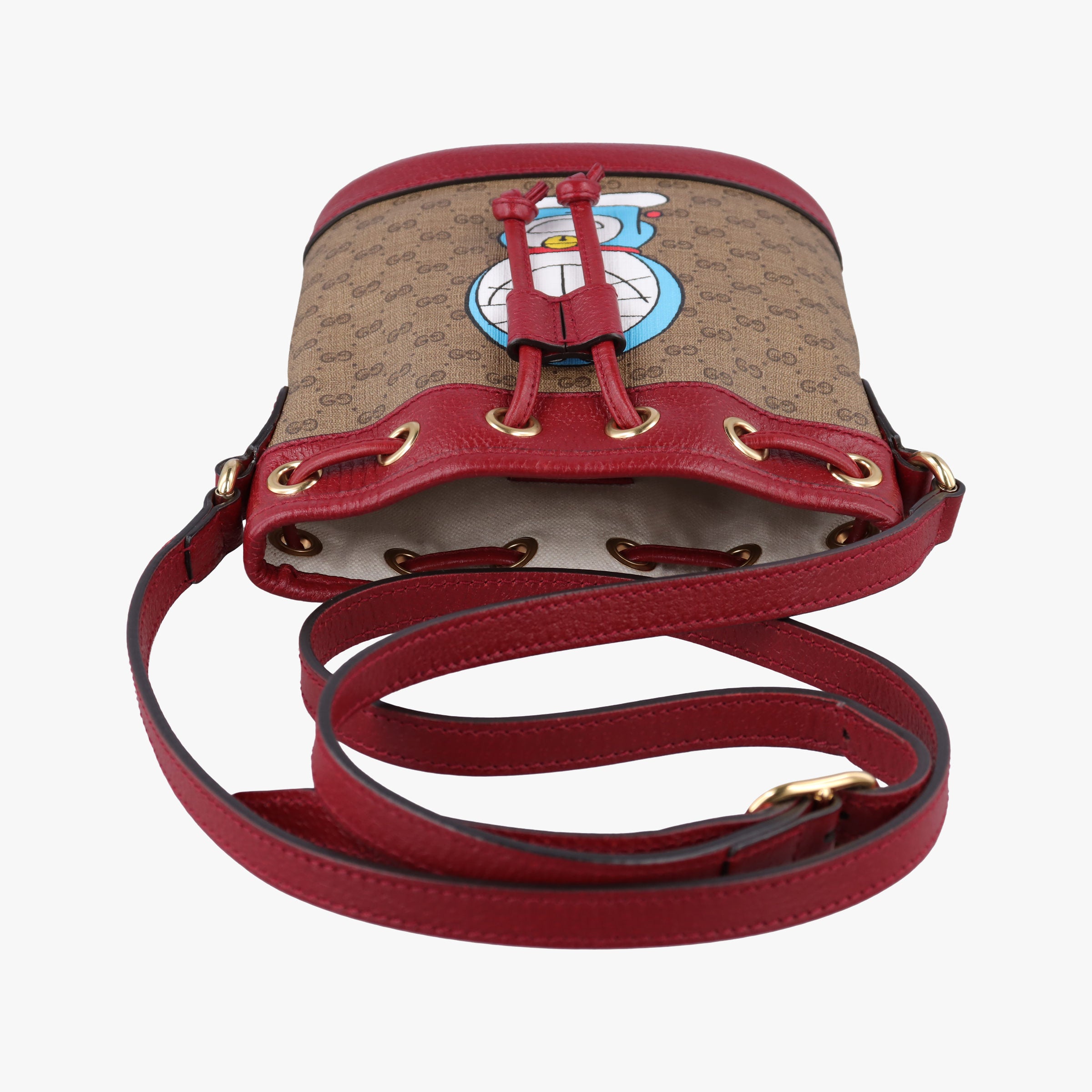 Secondhand Gucci Doraemon collaboration Brown×Red×Multicolor PVC coated canvas×Leather 647801 shoulderbag | stylenewstar
