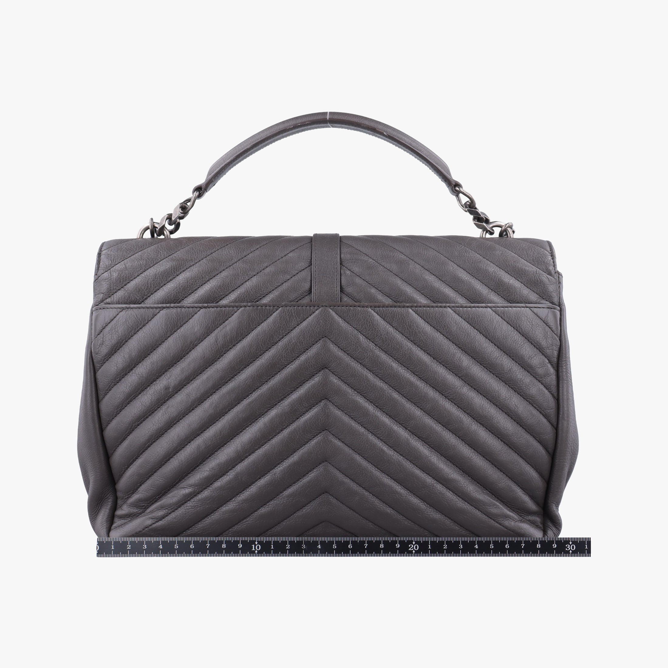 Vintage Yves Saint Laurent COLLEGE Grey Leather 392738 shoulderbag | stylenewstar