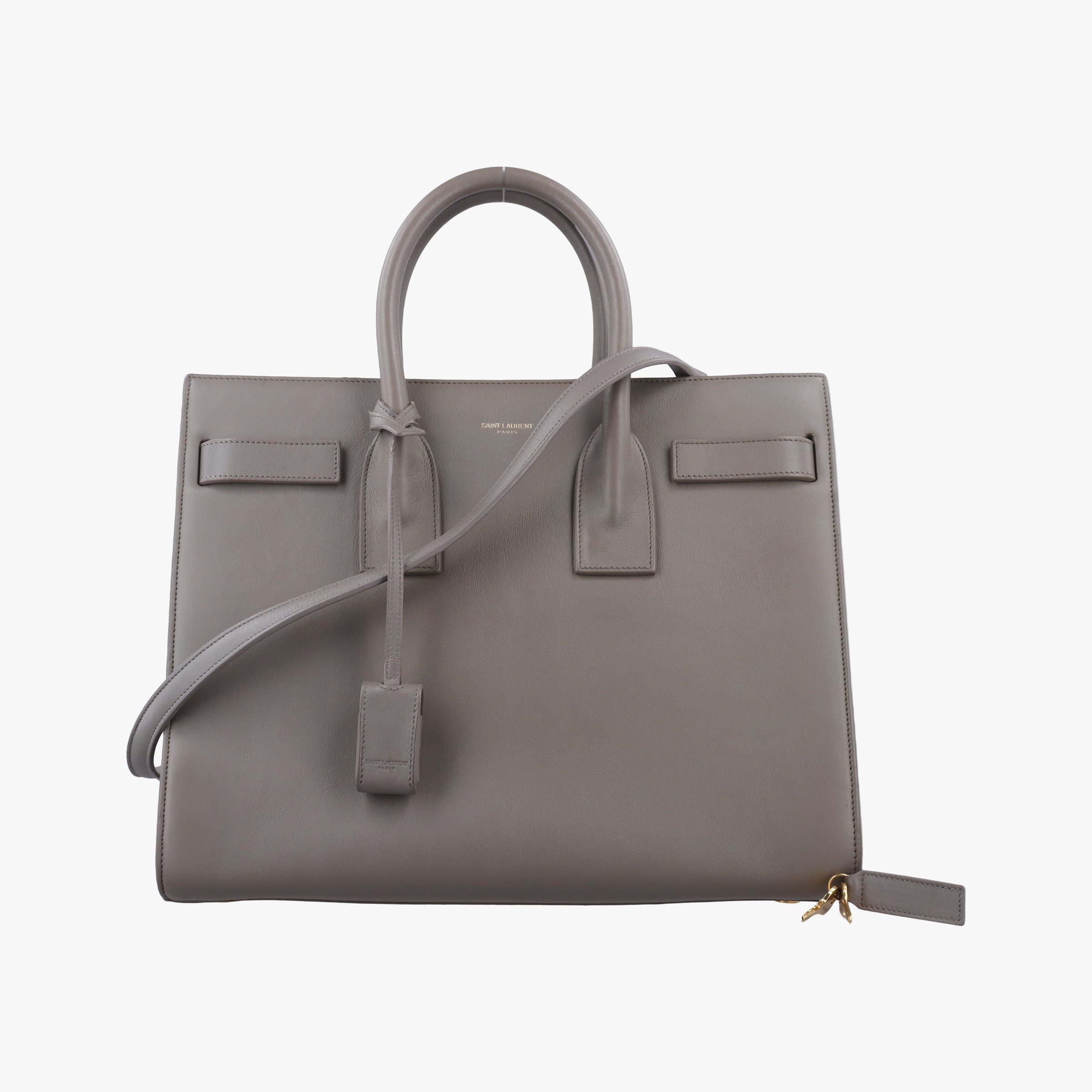 Pre-owned Yves Saint Laurent SAC DE JOUR Grey Leather 355153 shoulderbag | stylenewstar