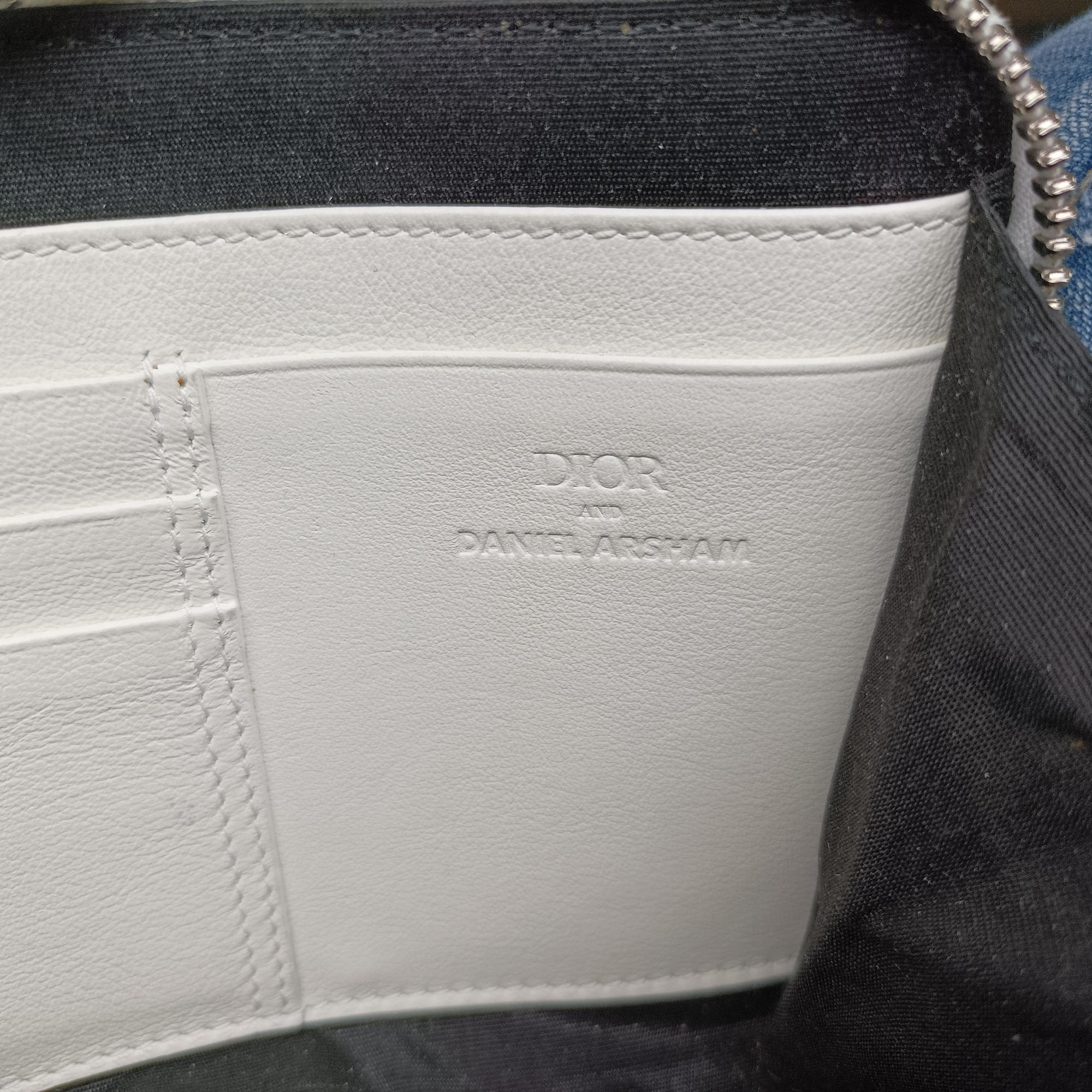 Vintage Christian Dior Daniel Arsham collaboration Newspaper Print White Leather  shoulderbag | stylenewstar