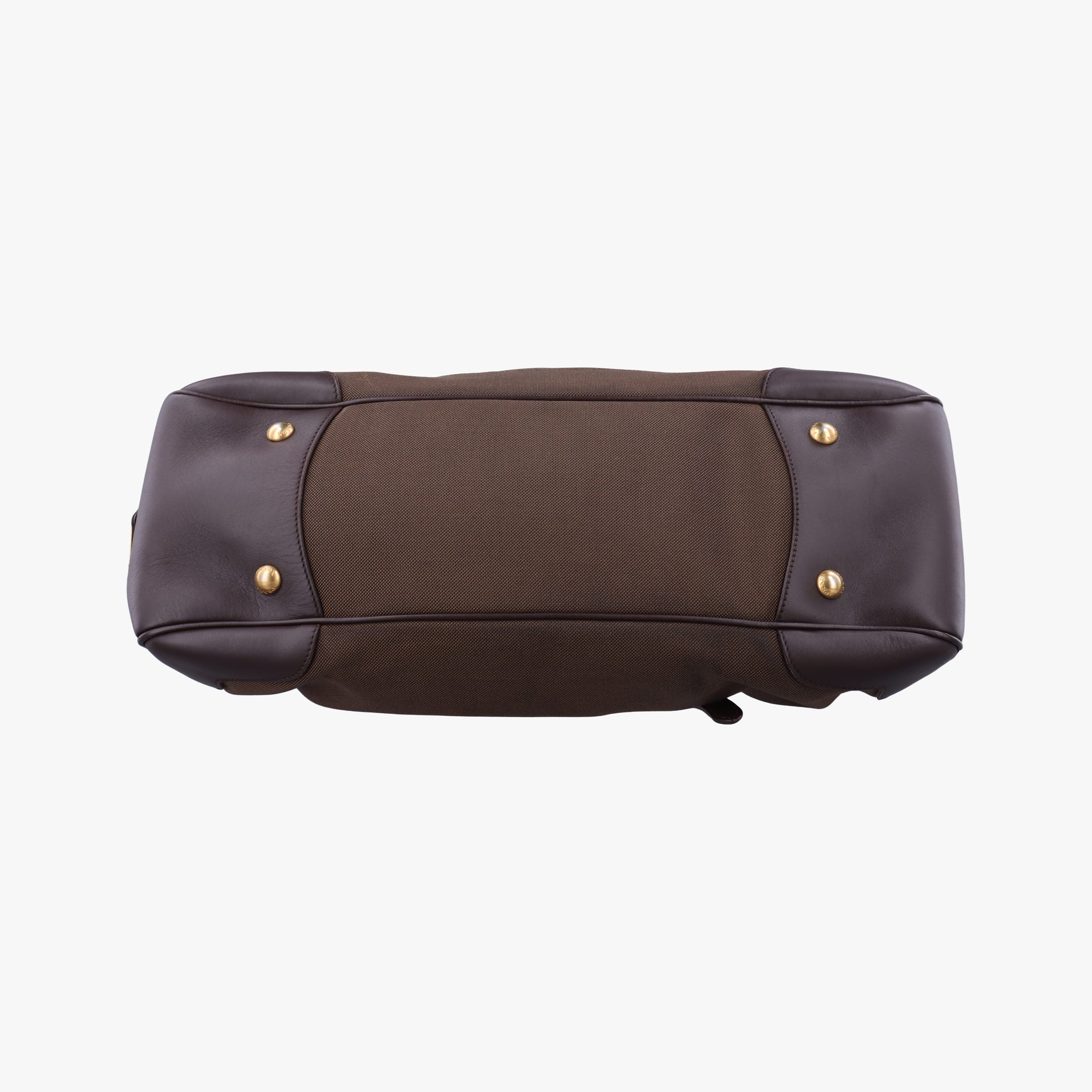 Pre-owned Prada Vitello Daino Trimmed Canapa Logo Frame Brown Fabric × leather BR3508 handbag | stylenewstar