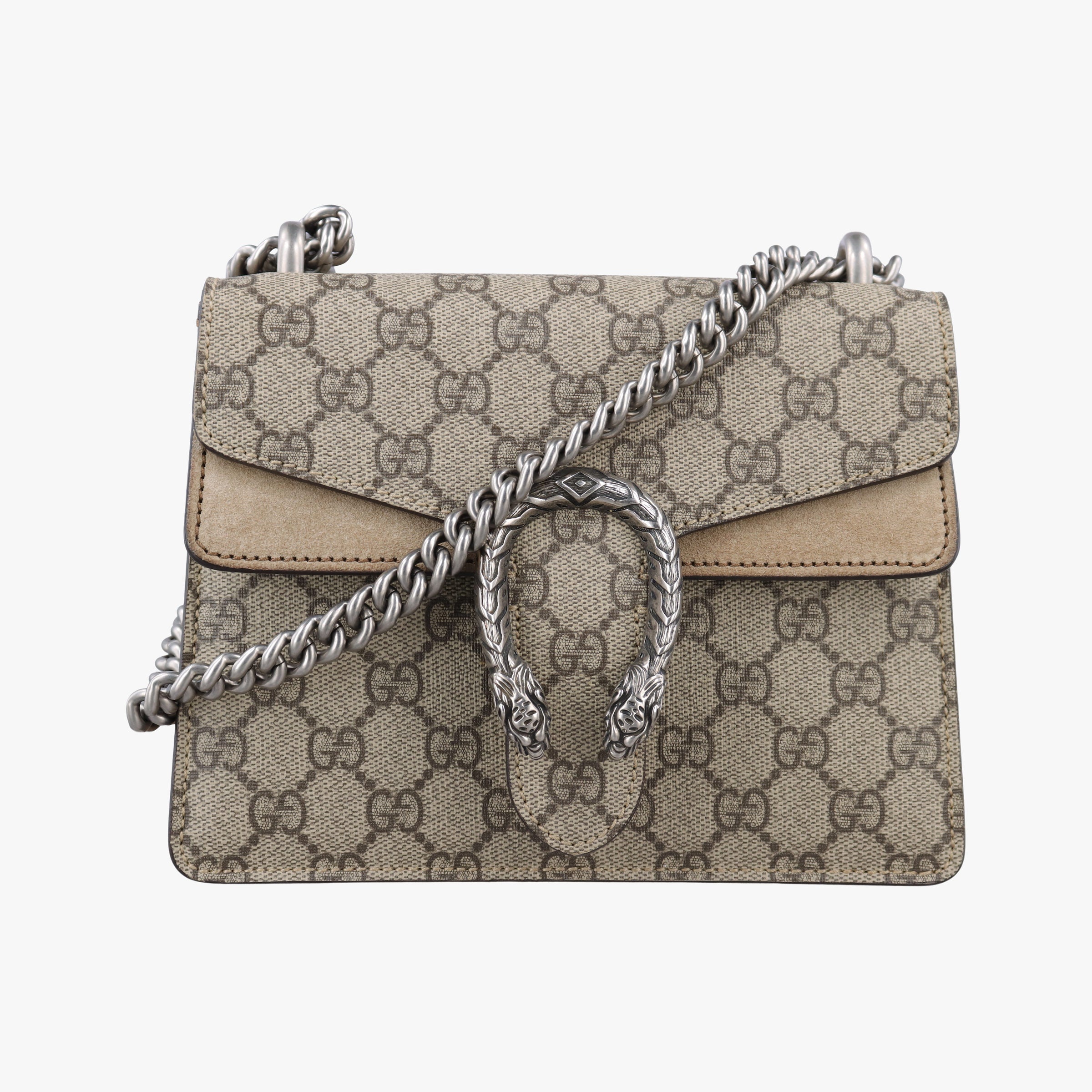 Pre-owned Gucci Dionysus Beige×Brown PVC coated canvas× suede 421970 shoulderbag | stylenewstar