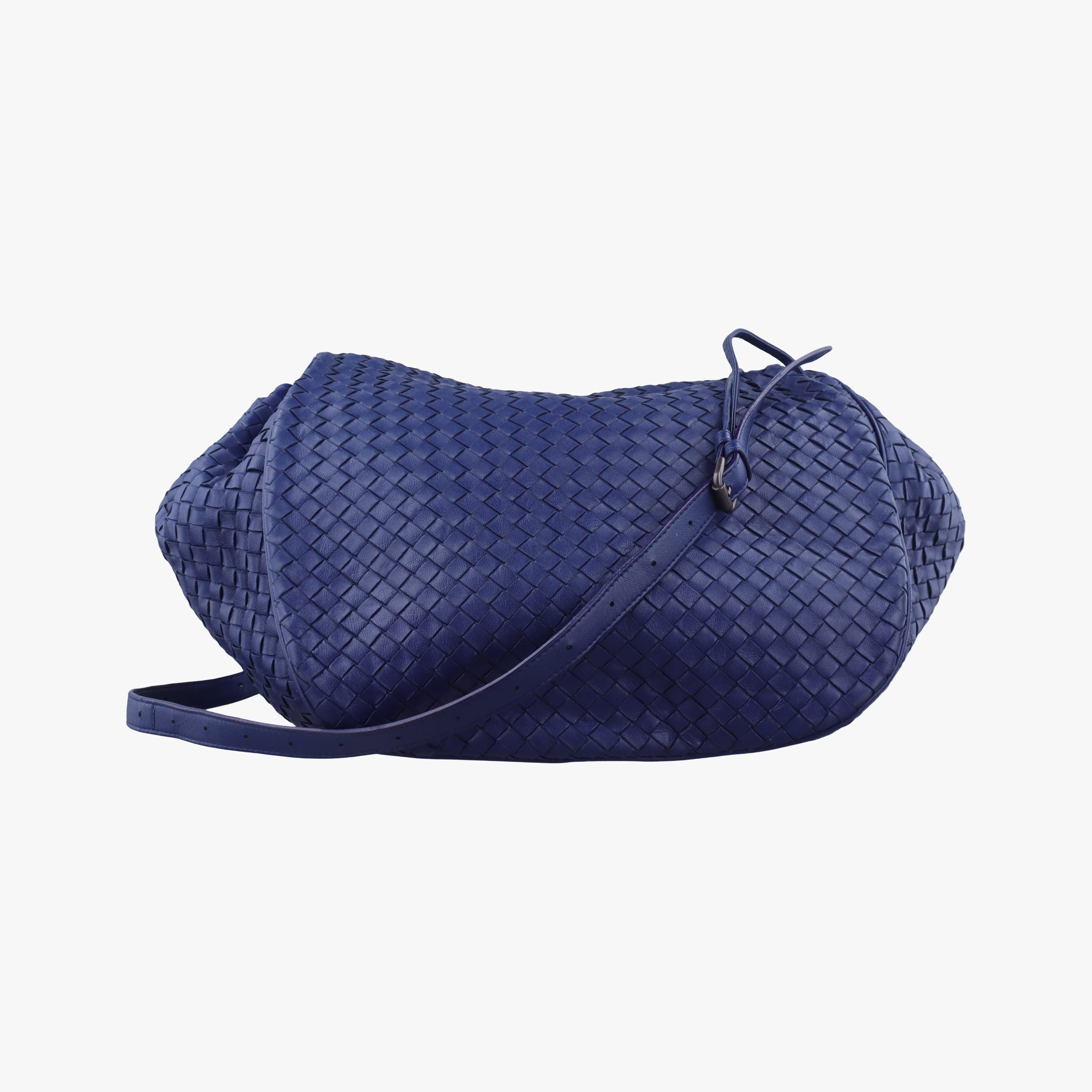 Pre-owned Bottega Veneta Intrecciato Navy lambskin  shoulderbag | stylenewstar