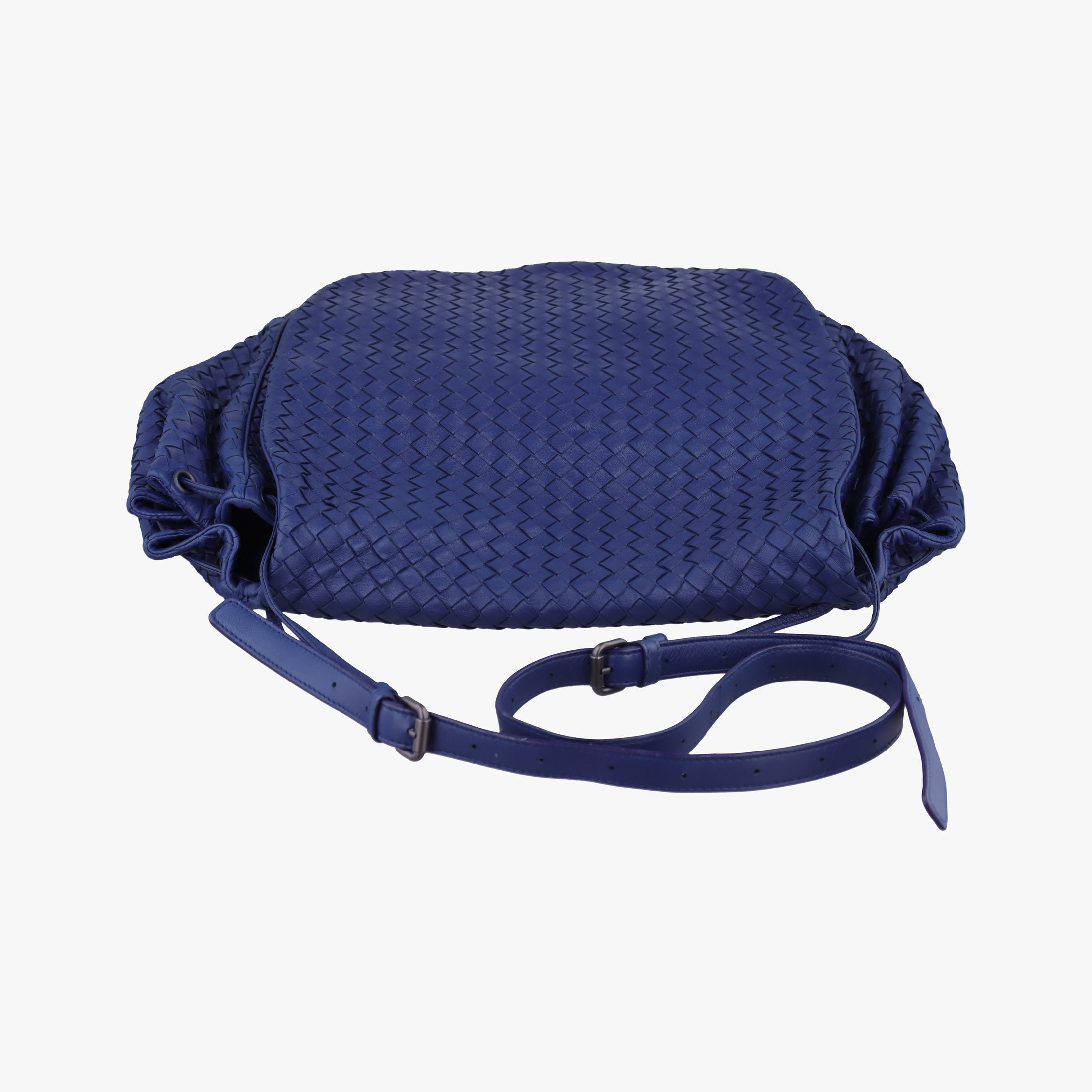 Pre-owned Bottega Veneta Intrecciato Navy lambskin  shoulderbag | stylenewstar