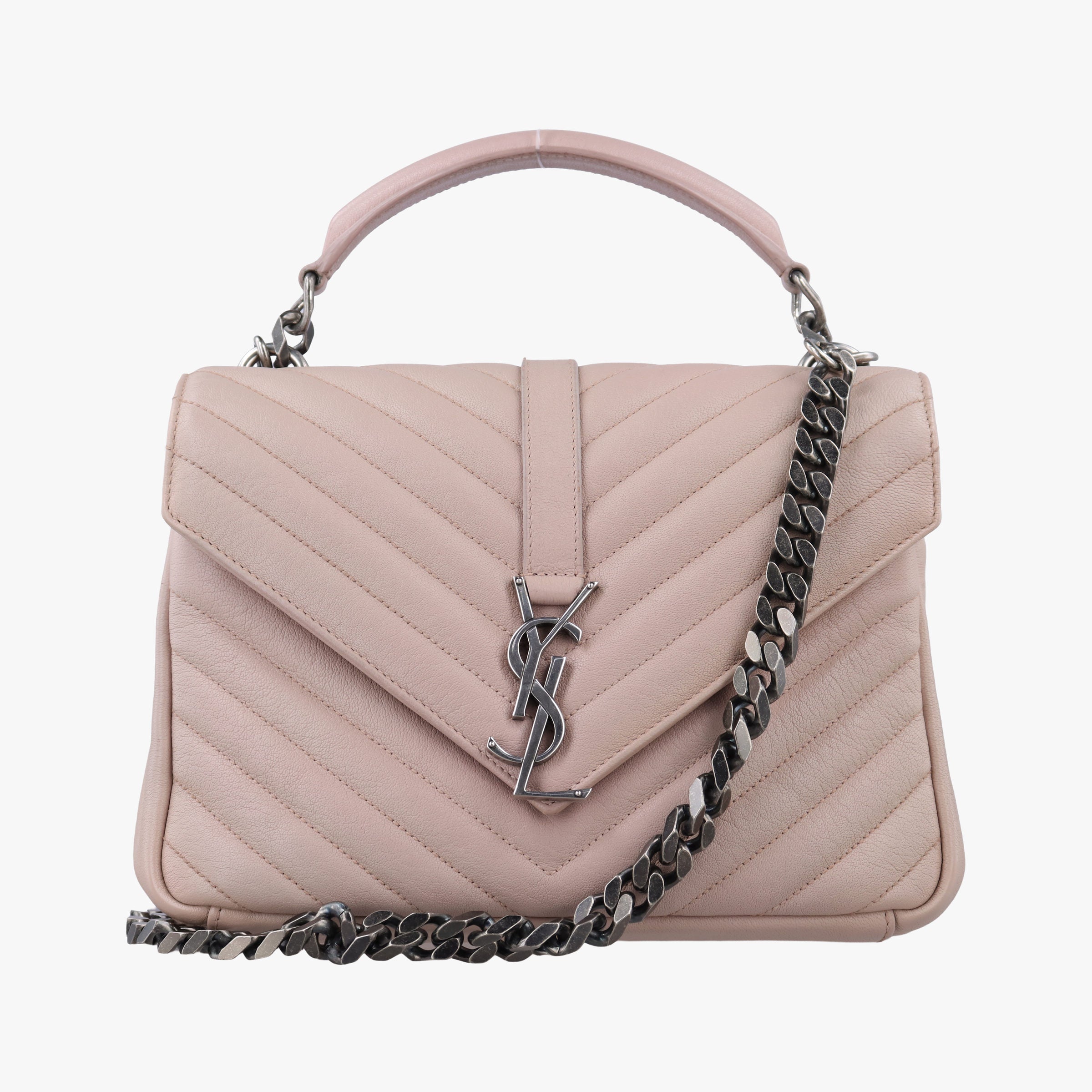Pre-owned Yves Saint Laurent COLLEGE Pink Leather 428056 shoulderbag | stylenewstar