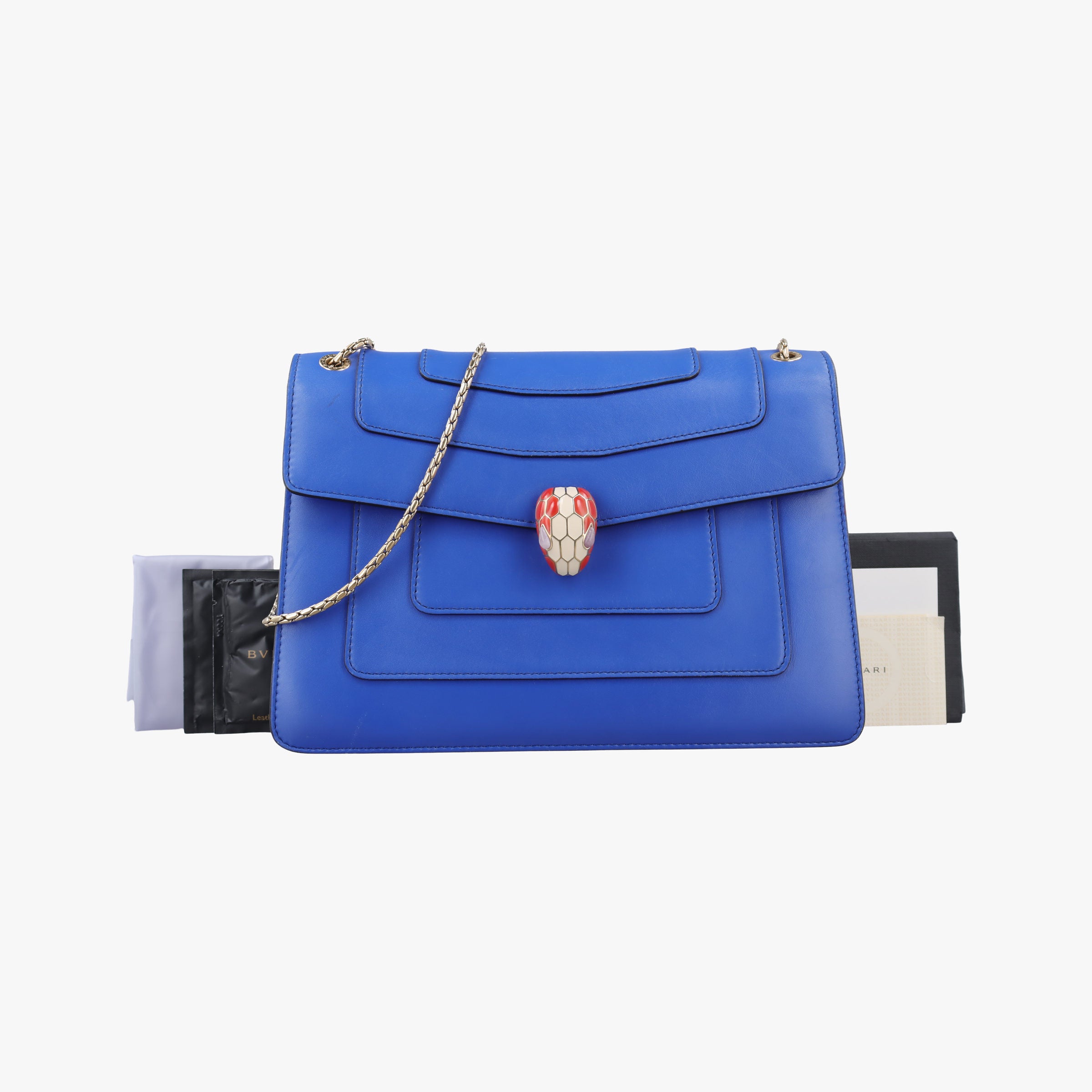 Pre-owned Bvlgari SERPENTI FOREVER Blue leather  shoulderbag | stylenewstar