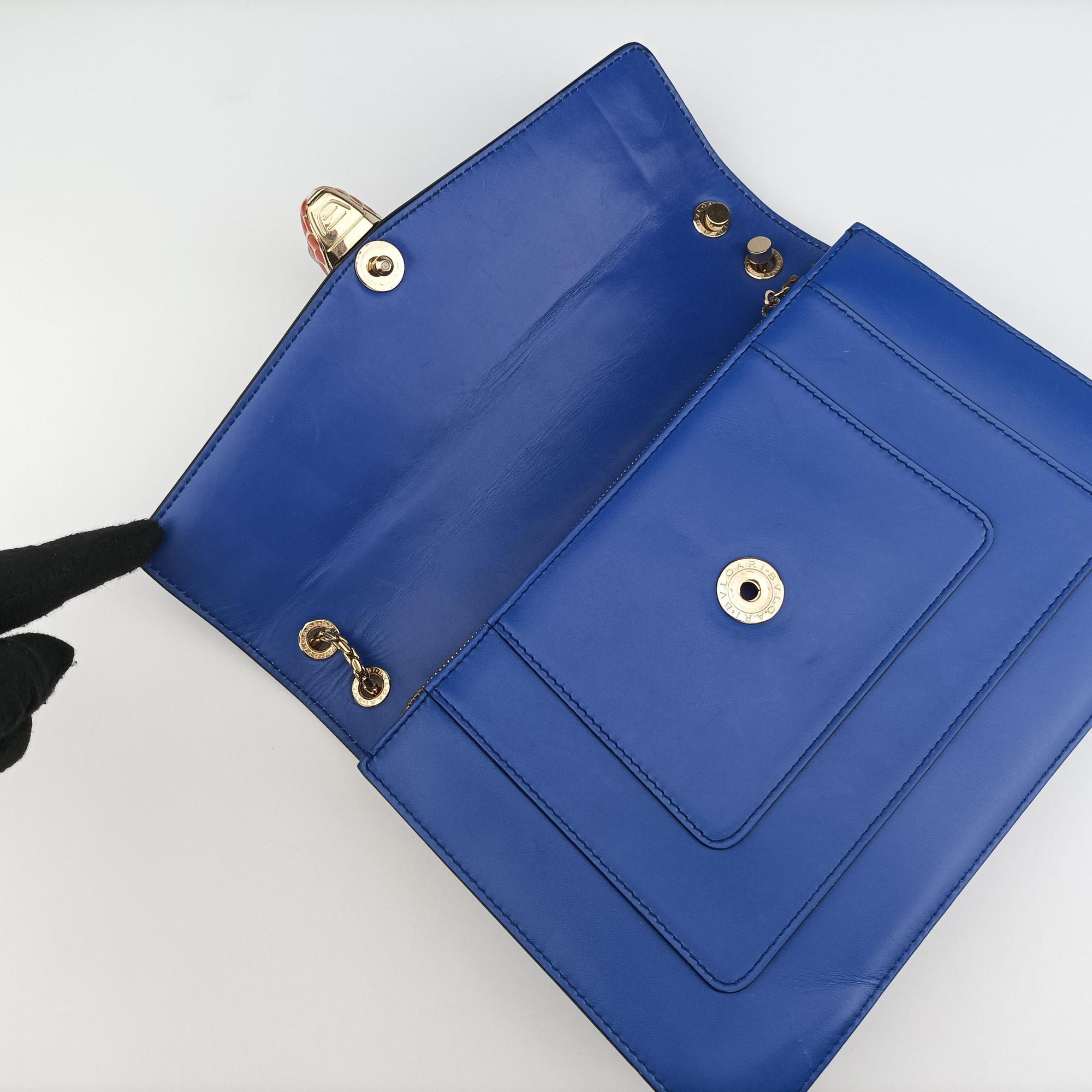 Pre-owned Bvlgari SERPENTI FOREVER Blue leather  shoulderbag | stylenewstar