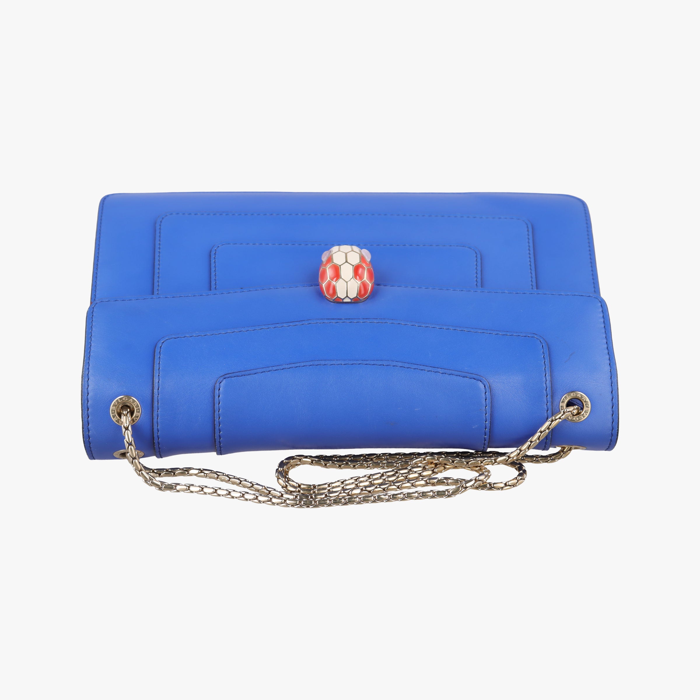 Pre-owned Bvlgari SERPENTI FOREVER Blue leather  shoulderbag | stylenewstar