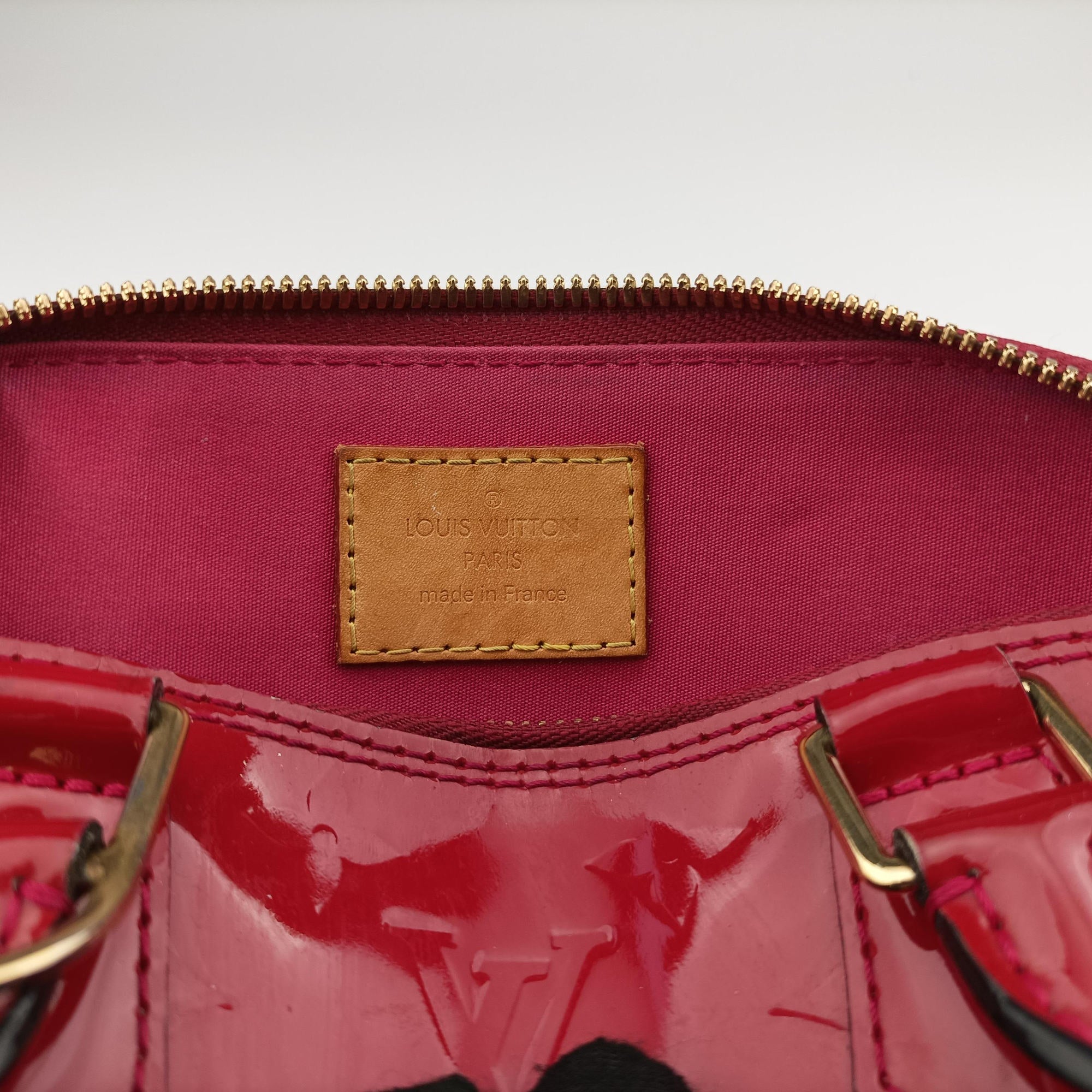 Pre-owned Louis Vuitton Alma BB CERISE Vernis M90174 shoulderbag | stylenewstar