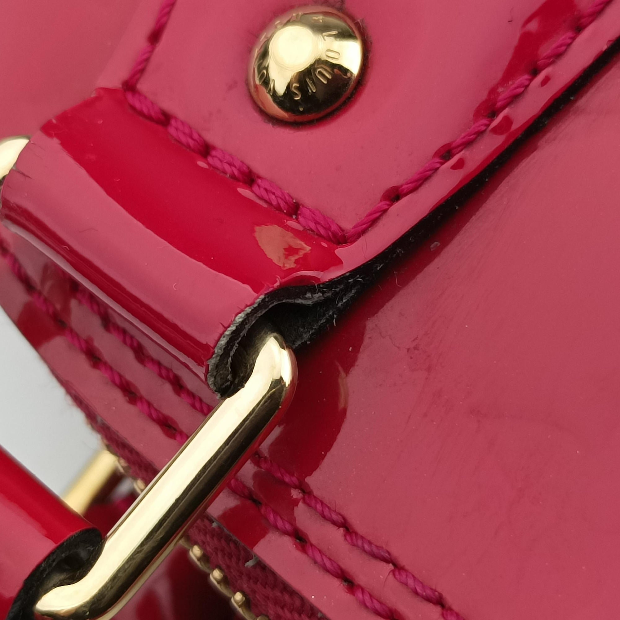 Pre-owned Louis Vuitton Alma BB CERISE Vernis M90174 shoulderbag | stylenewstar