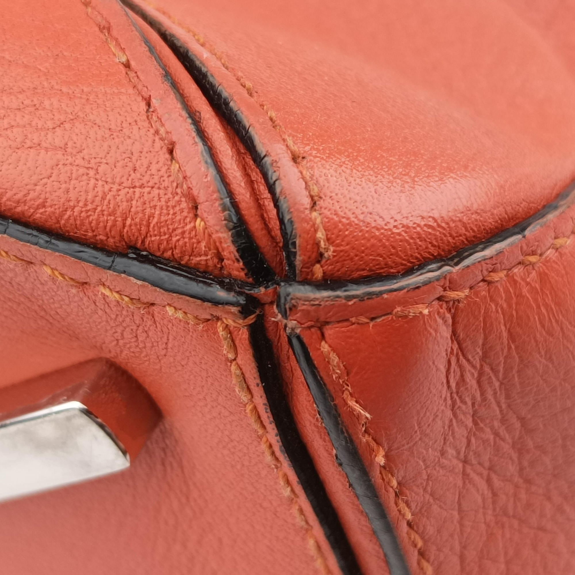 Pre-owned Loewe Puzzle Bag Medium Orange Leather  shoulderbag | stylenewstar