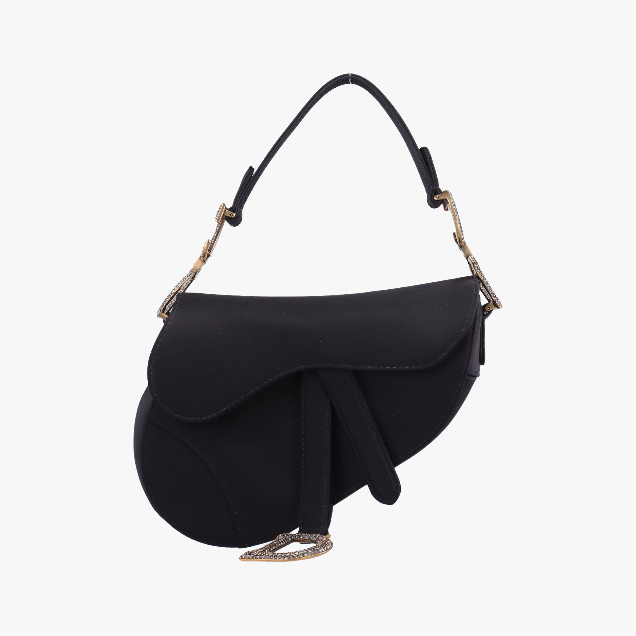Pre-owned Christian Dior Saddle bag Black Silk  handbag | stylenewstar