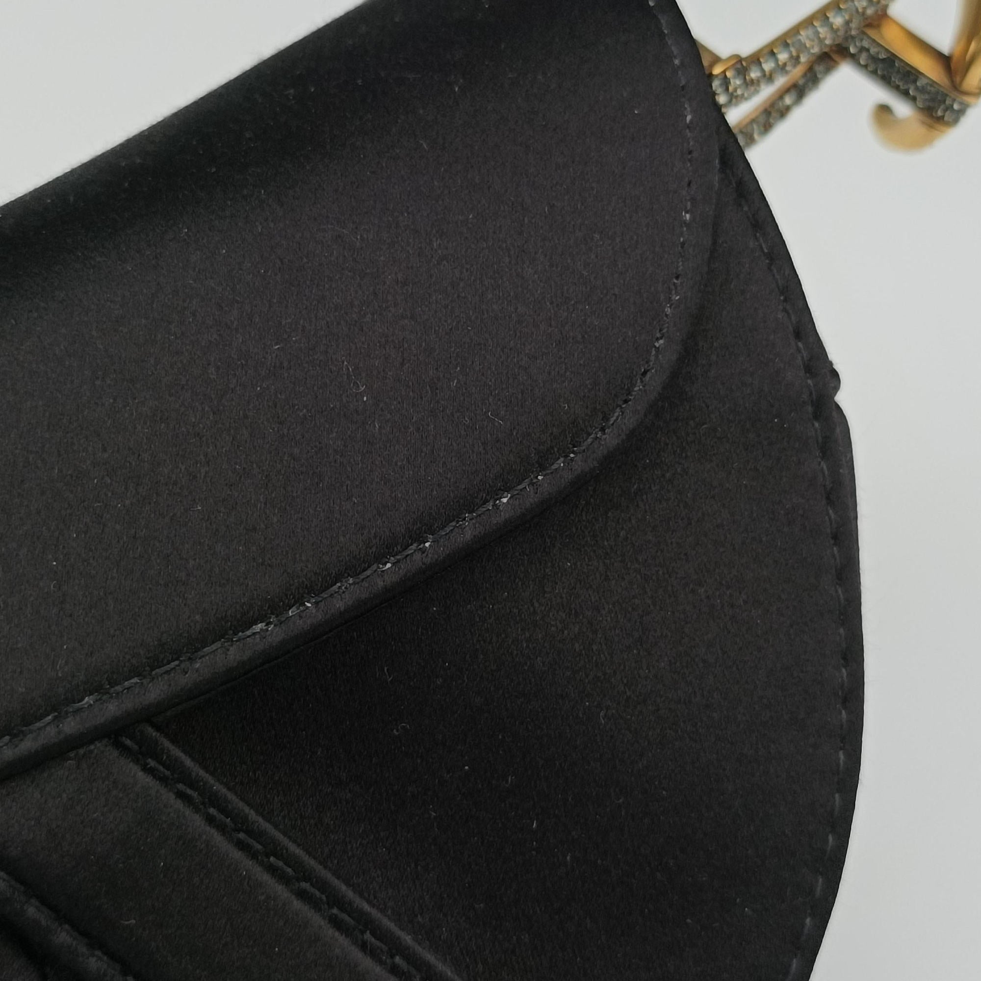 Pre-owned Christian Dior Saddle bag Black Silk  handbag | stylenewstar