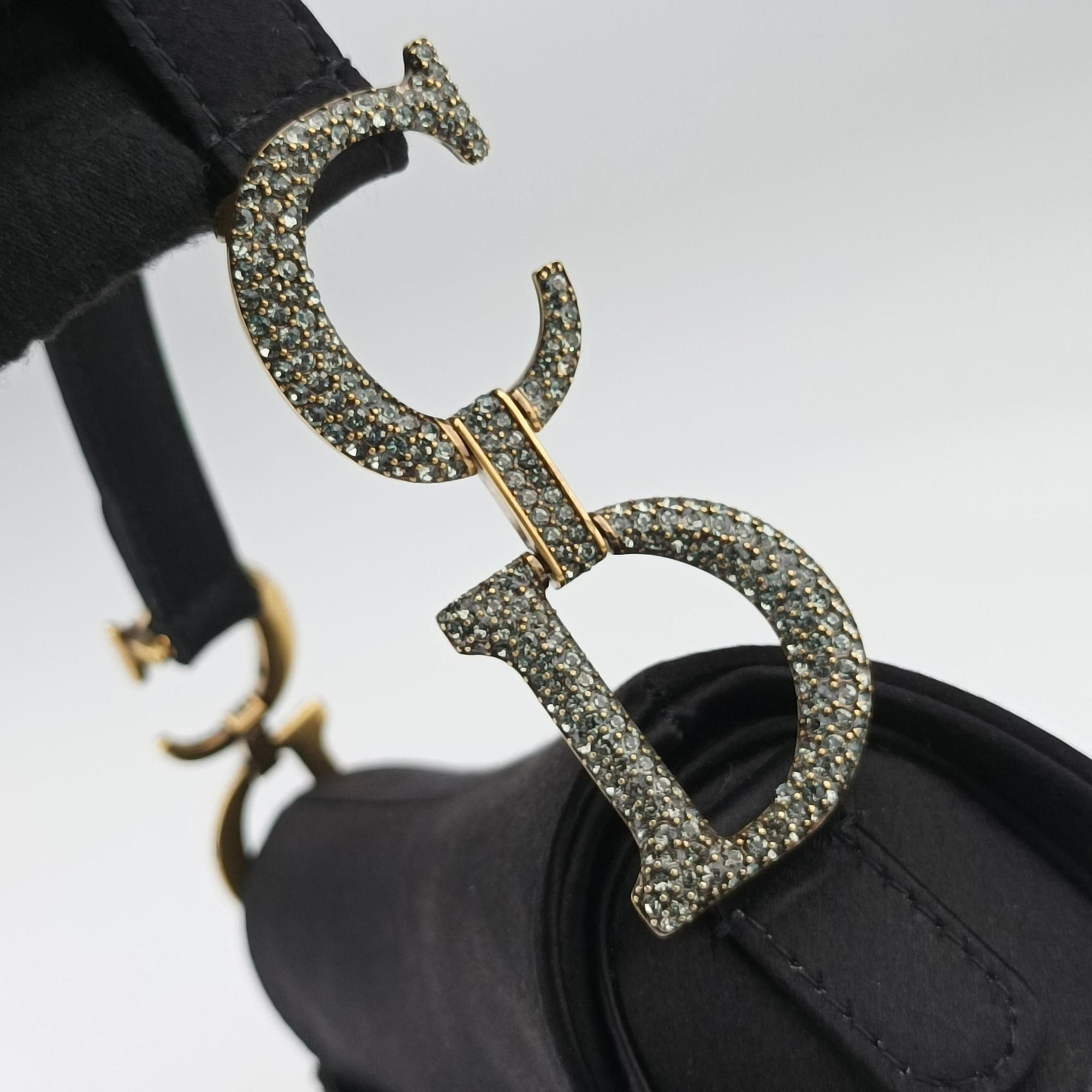 Pre-owned Christian Dior Saddle bag Black Silk  handbag | stylenewstar