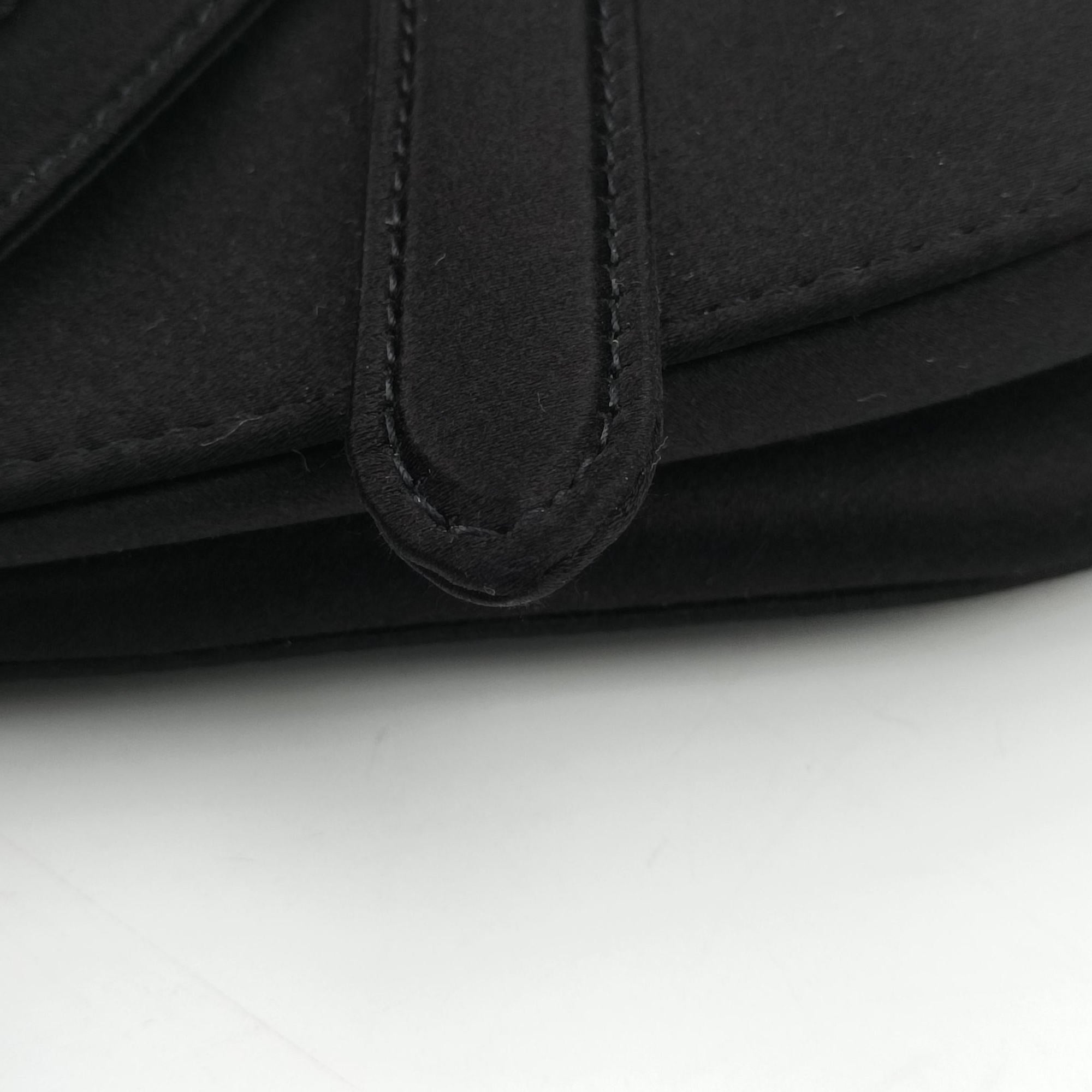 Pre-owned Christian Dior Saddle bag Black Silk  handbag | stylenewstar
