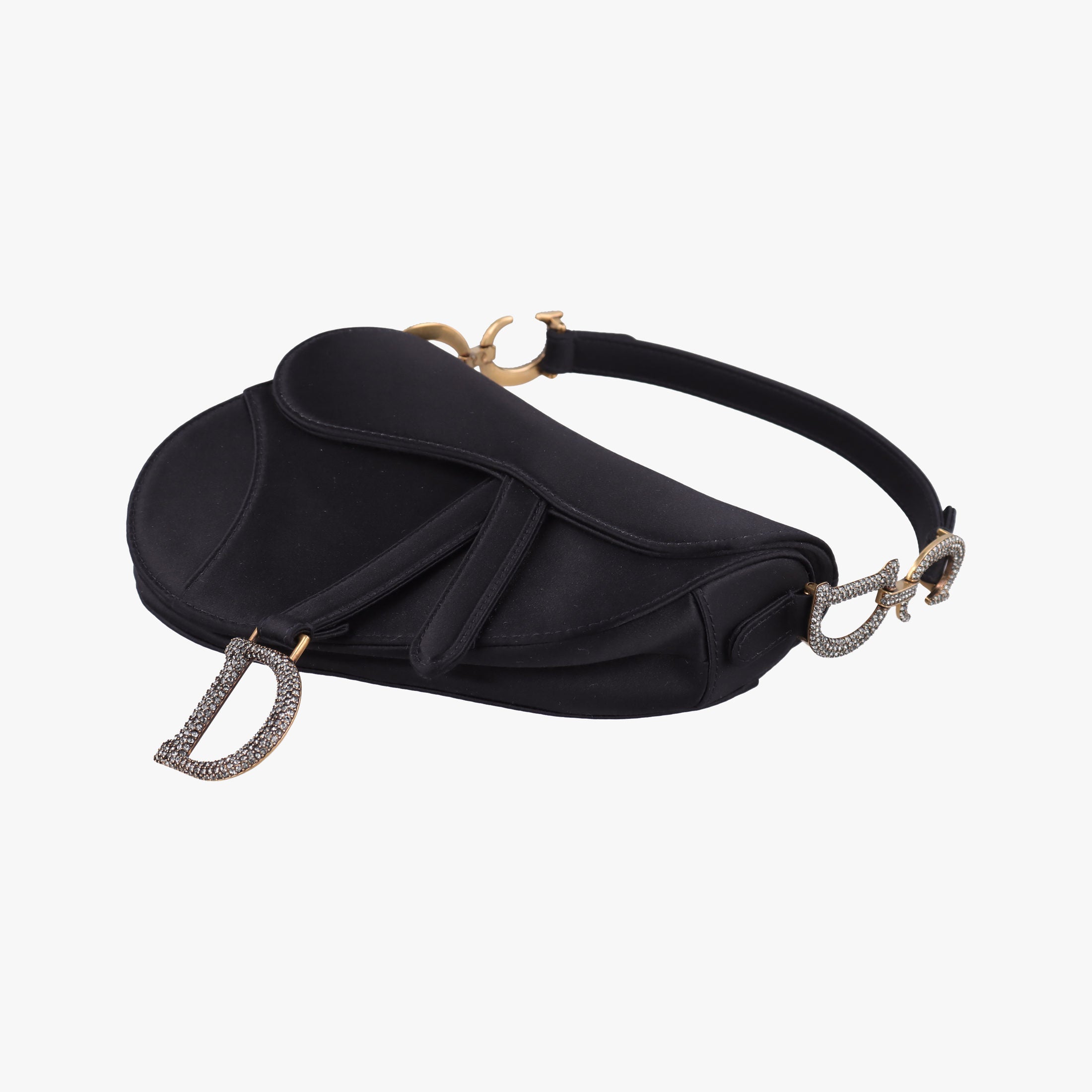 Pre-owned Christian Dior Saddle bag Black Silk  handbag | stylenewstar