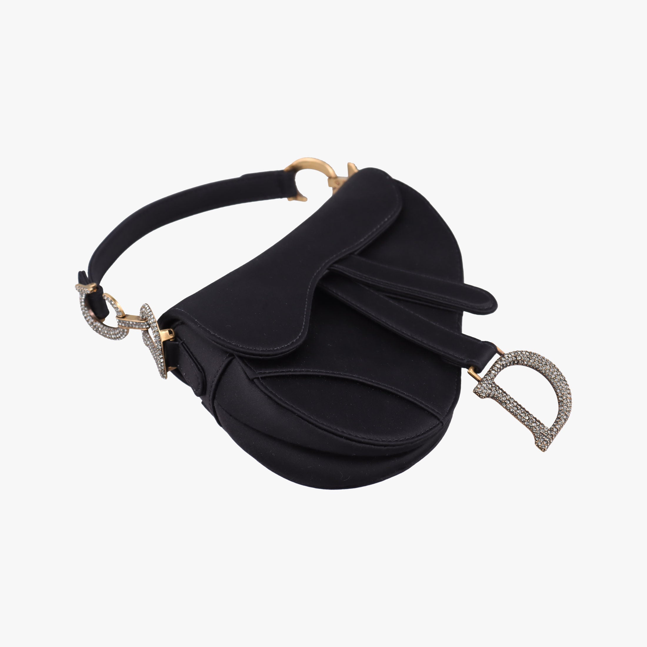 Pre-owned Christian Dior Saddle bag Black Silk  handbag | stylenewstar
