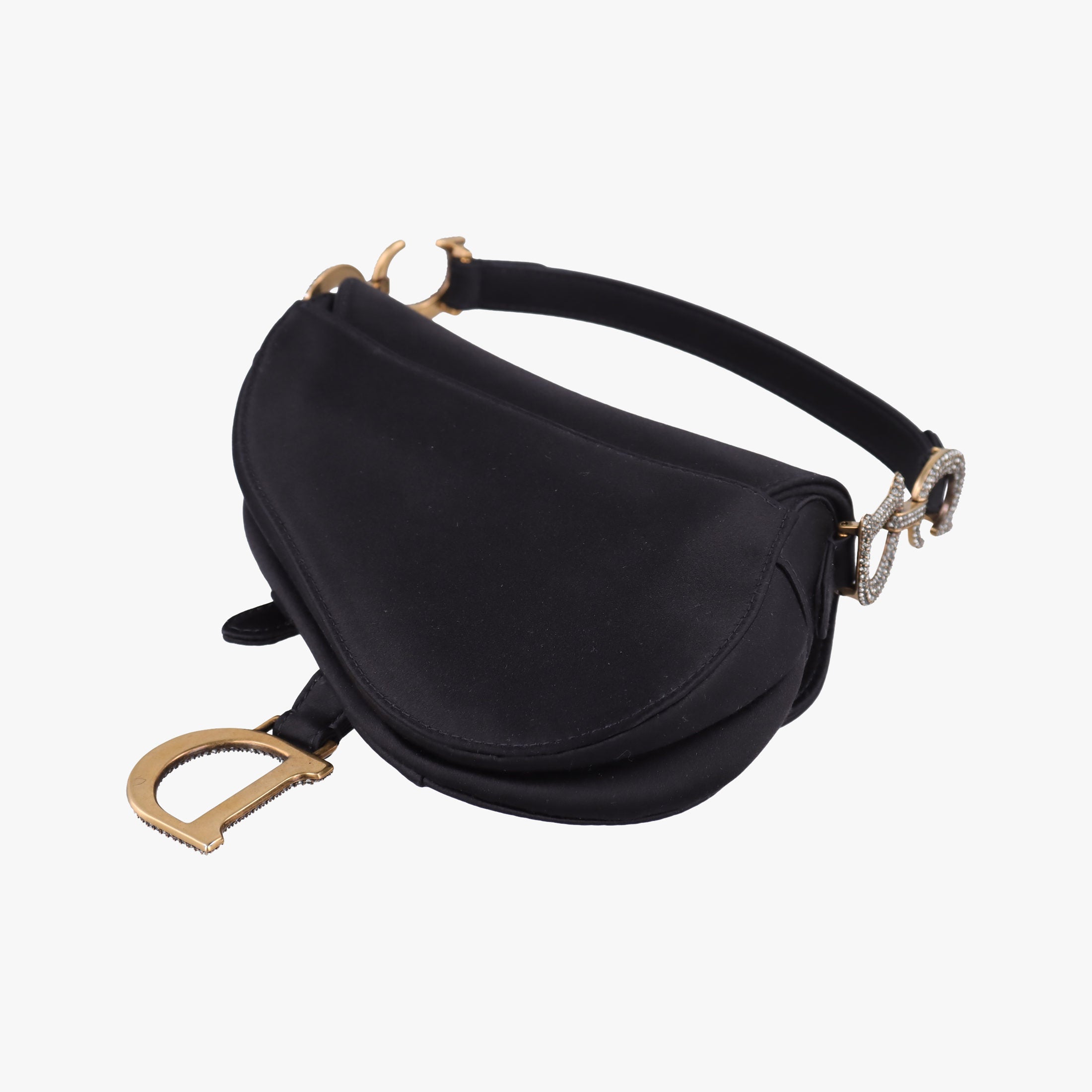 Pre-owned Christian Dior Saddle bag Black Silk  handbag | stylenewstar