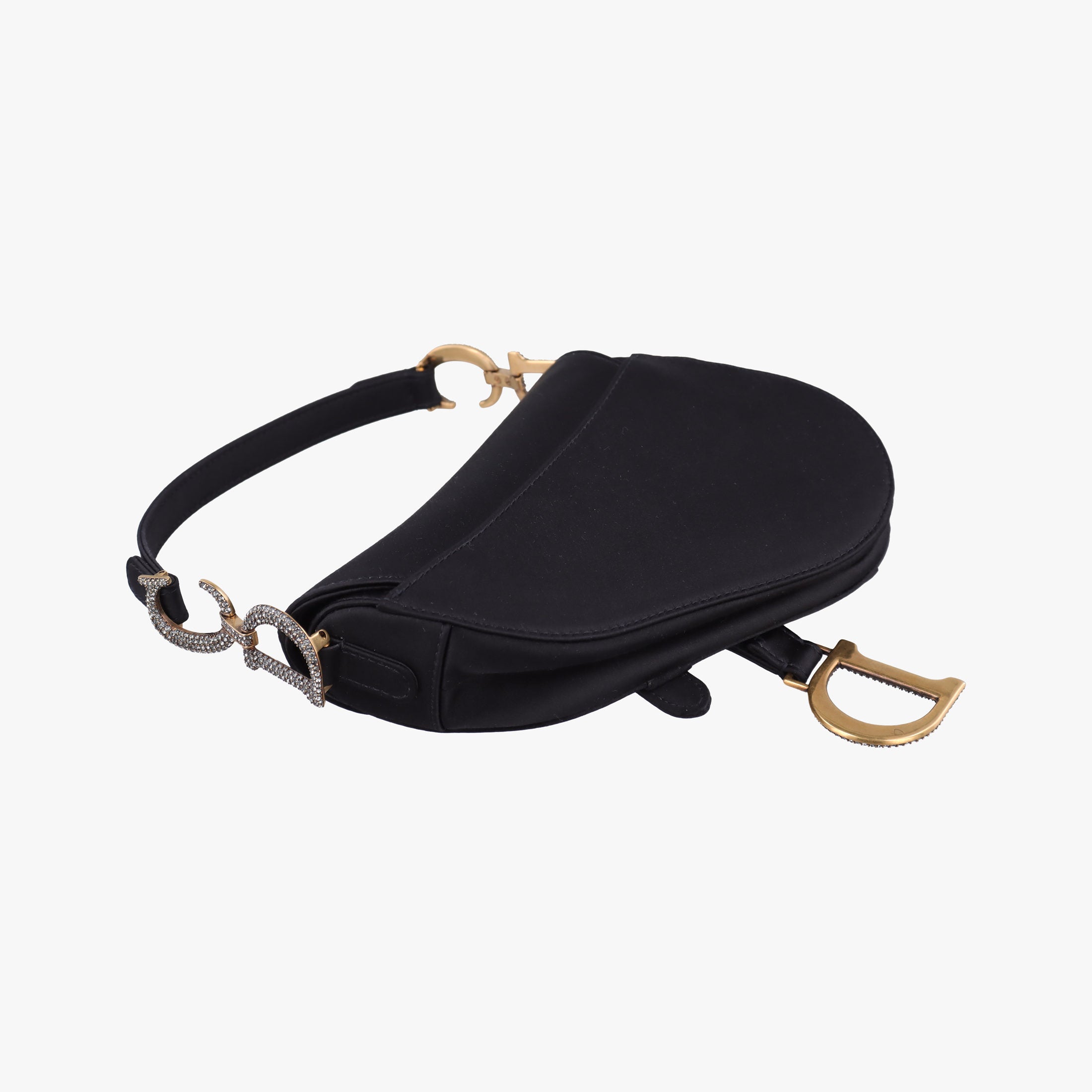 Pre-owned Christian Dior Saddle bag Black Silk  handbag | stylenewstar
