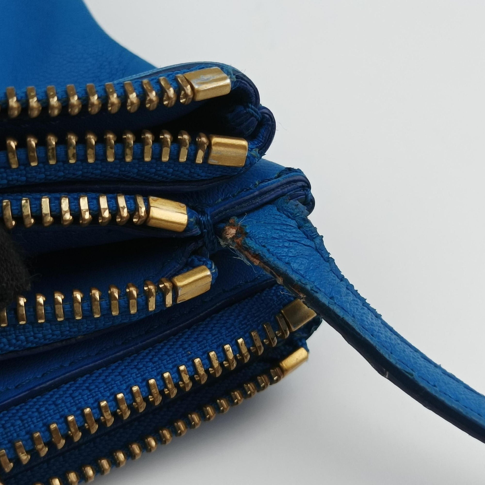 Pre-owned Celine TRIO Blue Leather  shoulderbag | stylenewstar