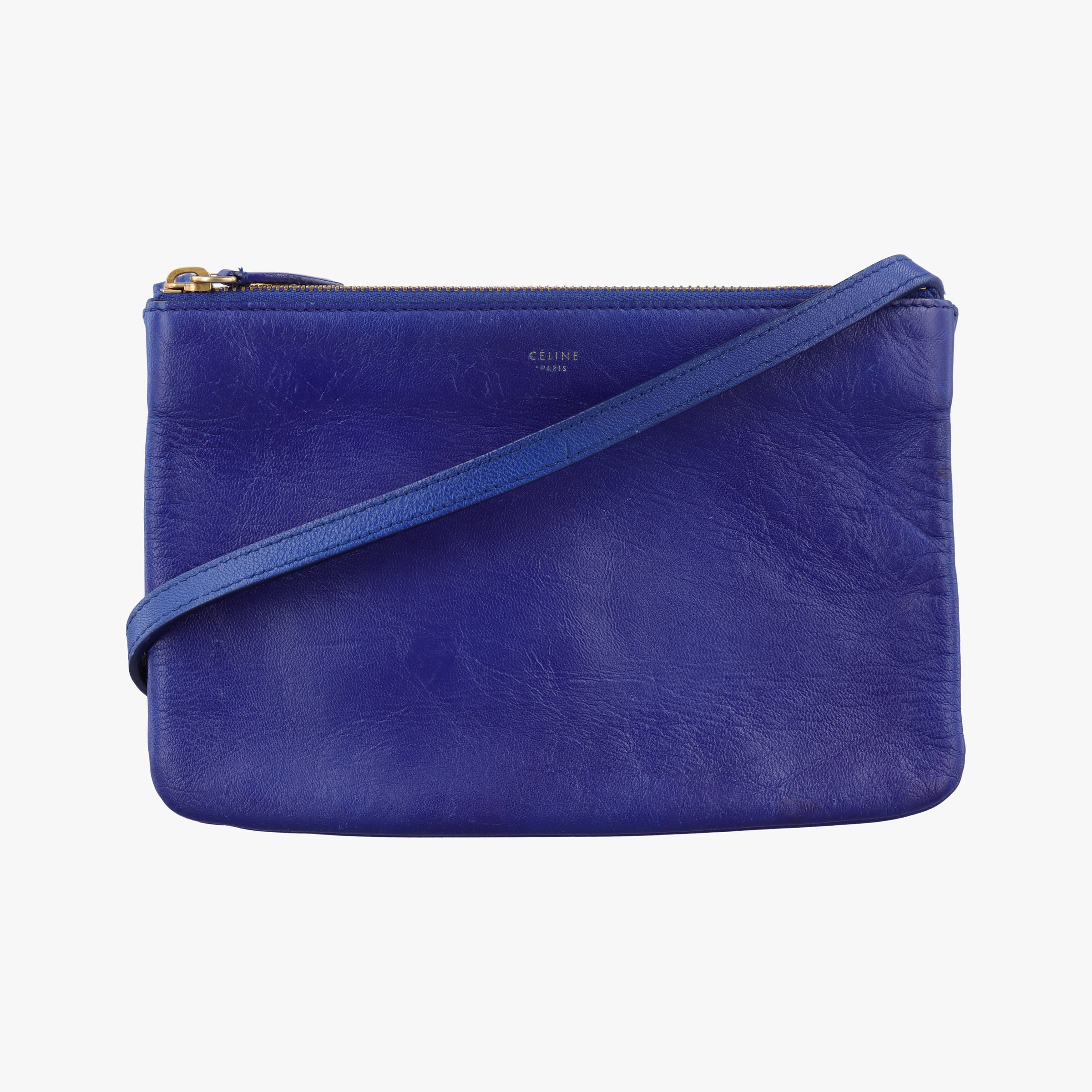 Secondhand Celine TRIO Blue Leather  shoulderbag | stylenewstar