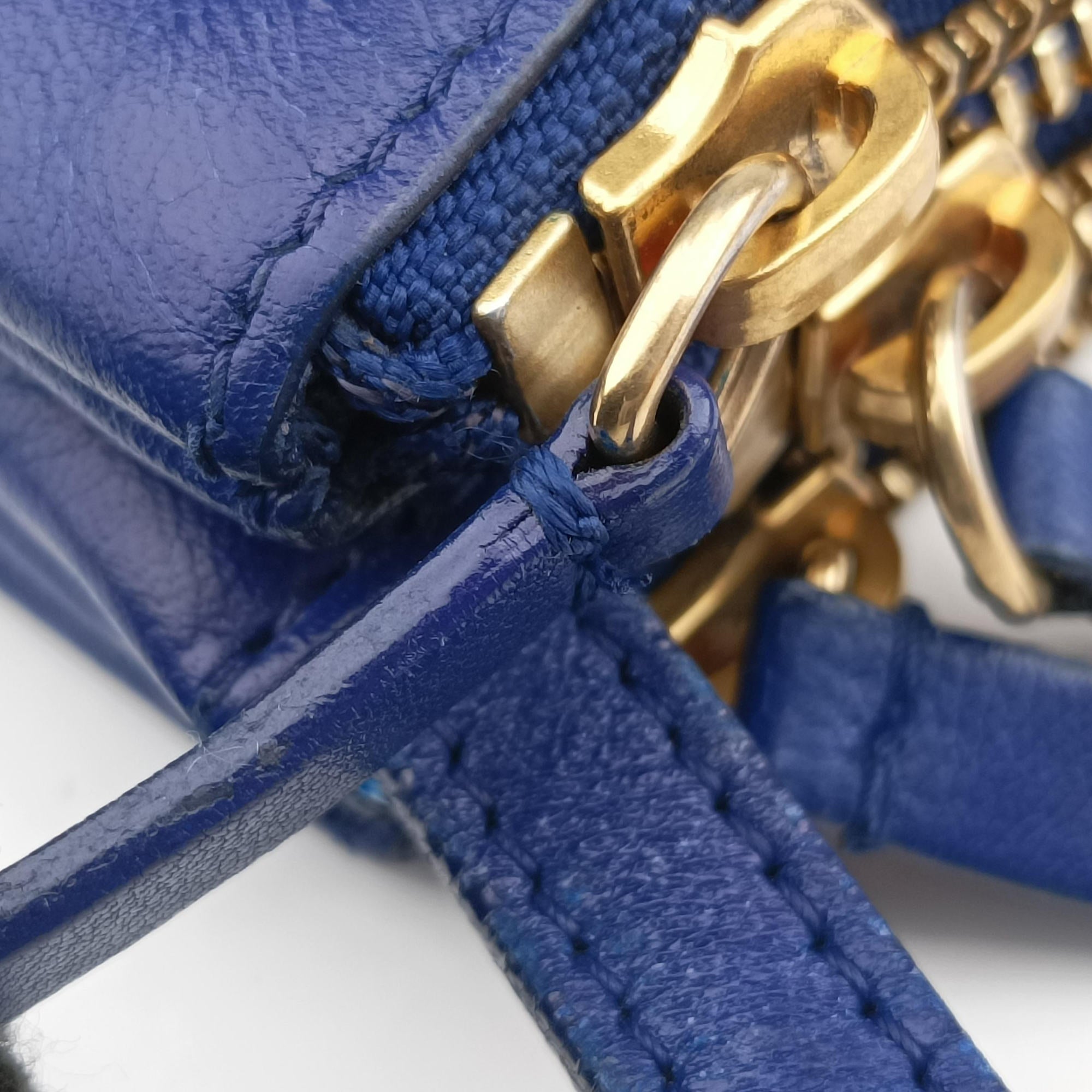 Secondhand Celine TRIO Blue Leather  shoulderbag | stylenewstar