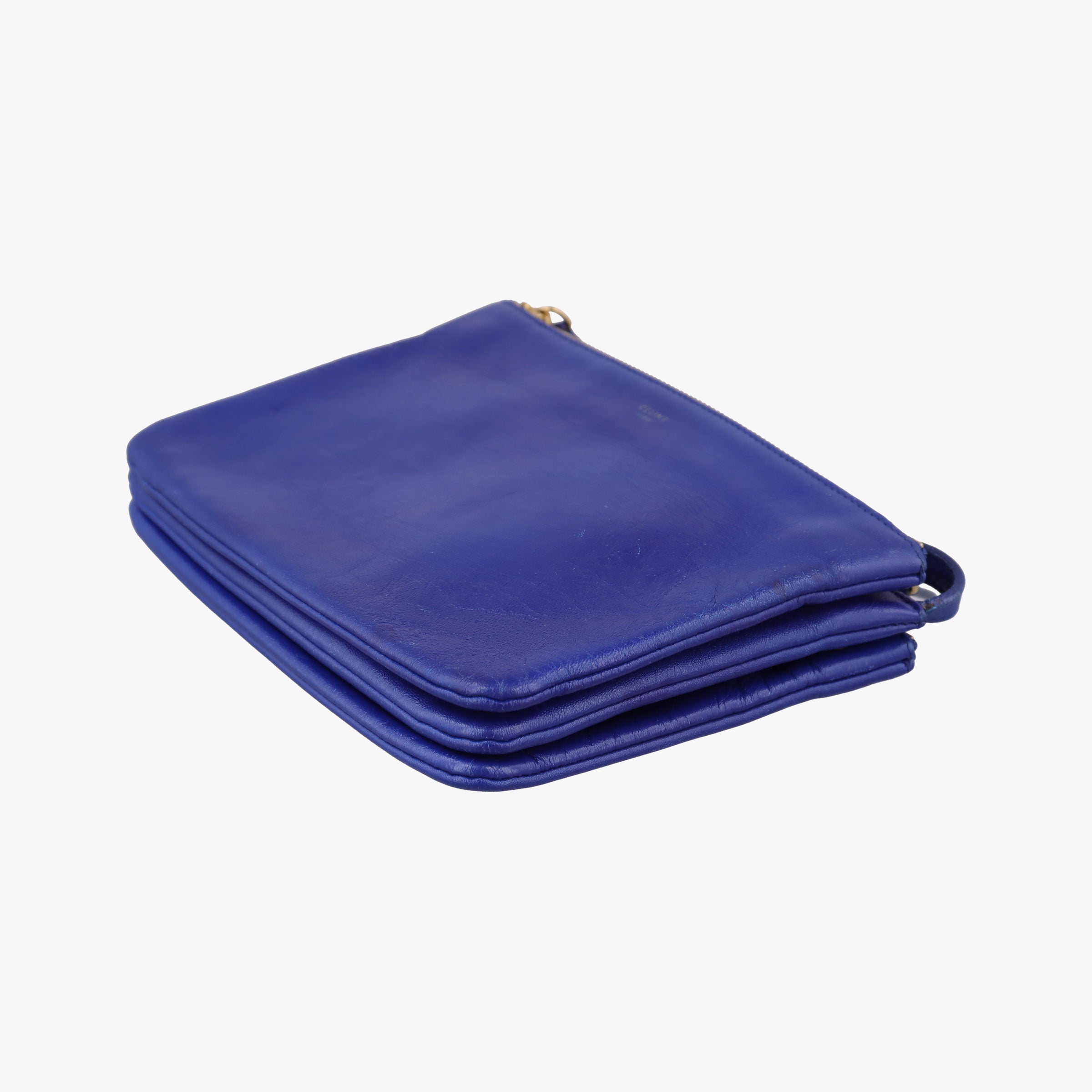 Secondhand Celine TRIO Blue Leather  shoulderbag | stylenewstar
