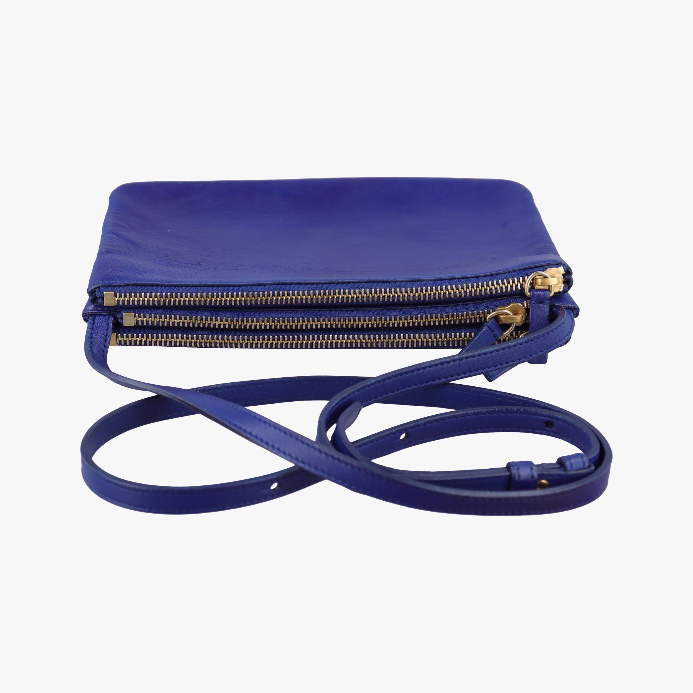 Secondhand Celine TRIO Blue Leather  shoulderbag | stylenewstar