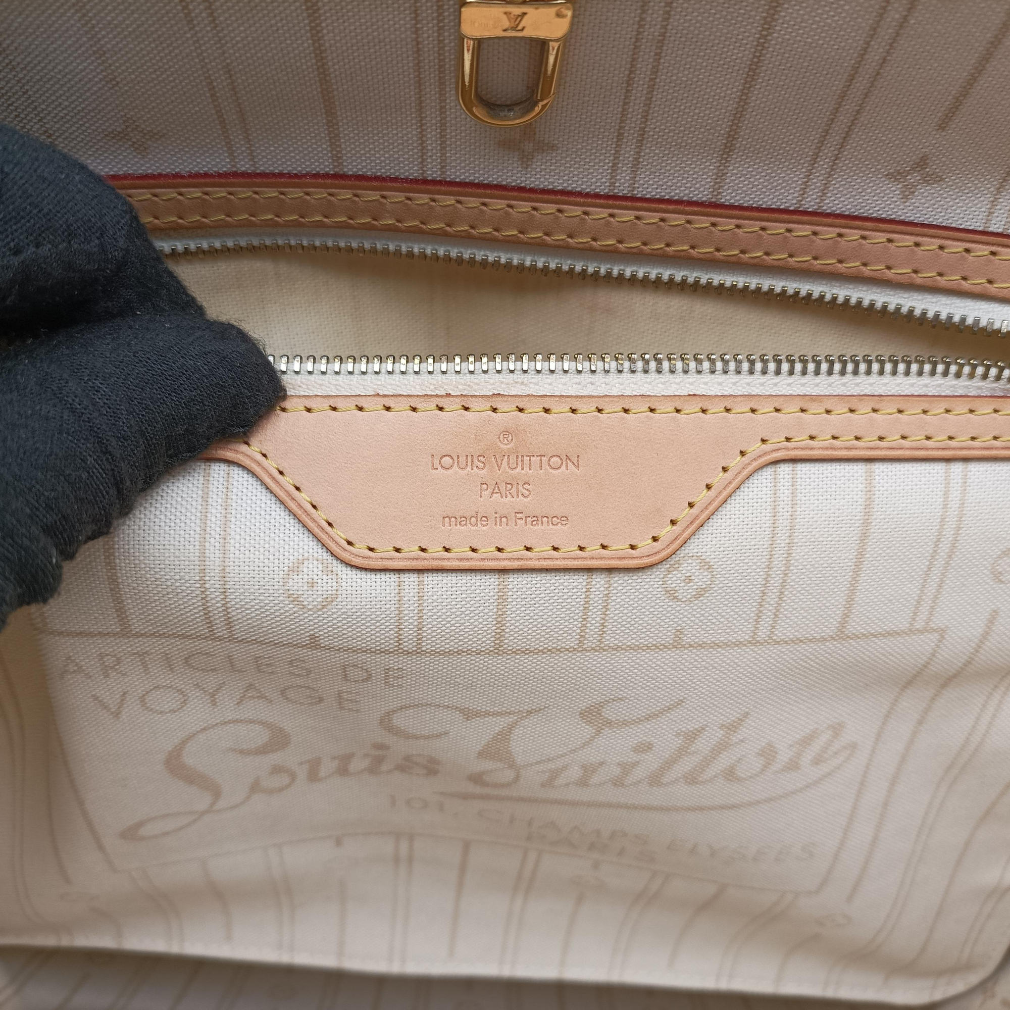Secondhand Louis Vuitton Neverfull MM Azur Damier Canvas N51107 handbag | stylenewstar