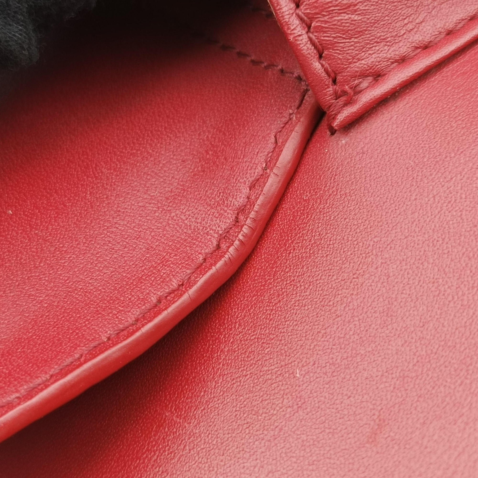 Pre-owned Christian Dior D charm Red Leather  handbag | stylenewstar