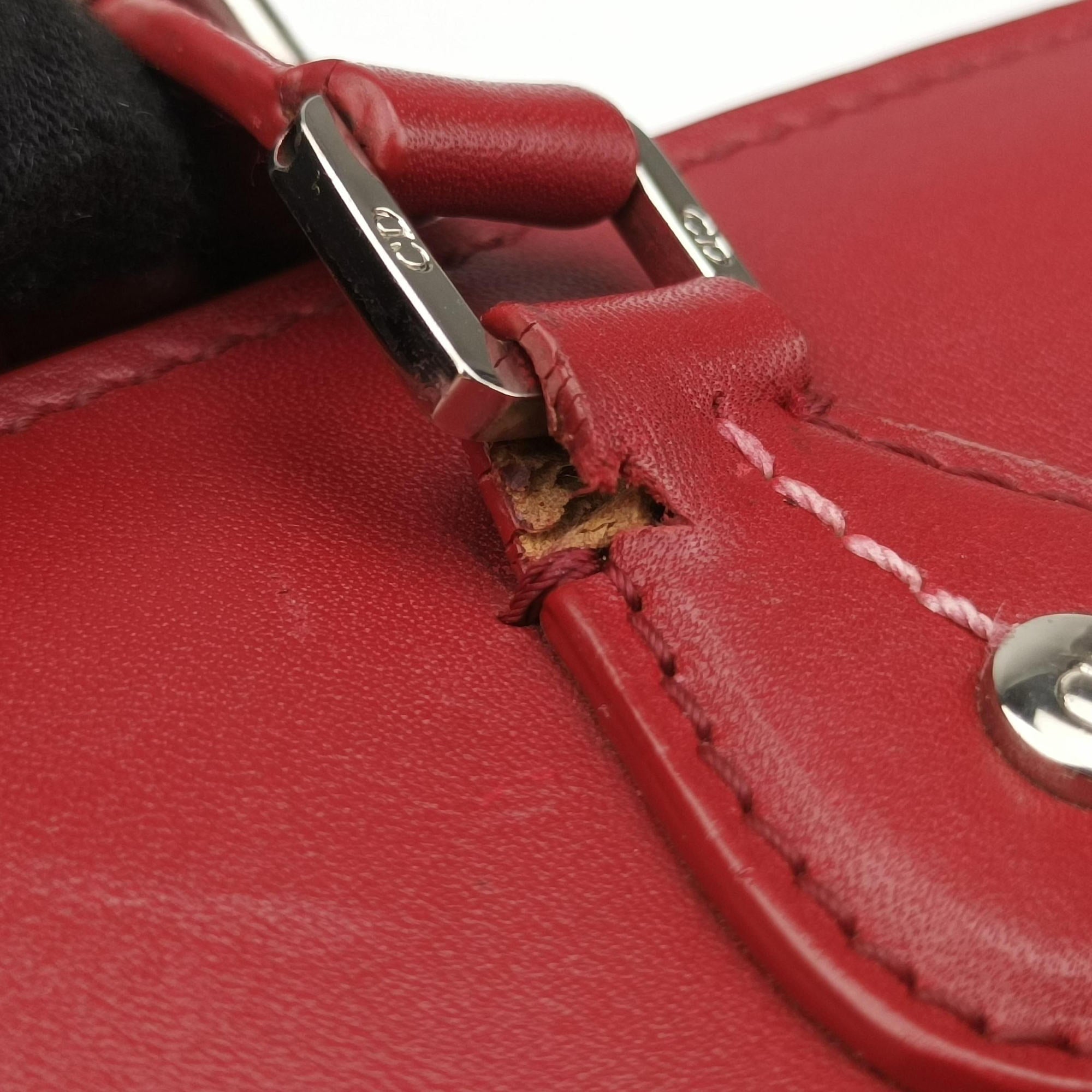 Pre-owned Christian Dior D charm Red Leather  handbag | stylenewstar