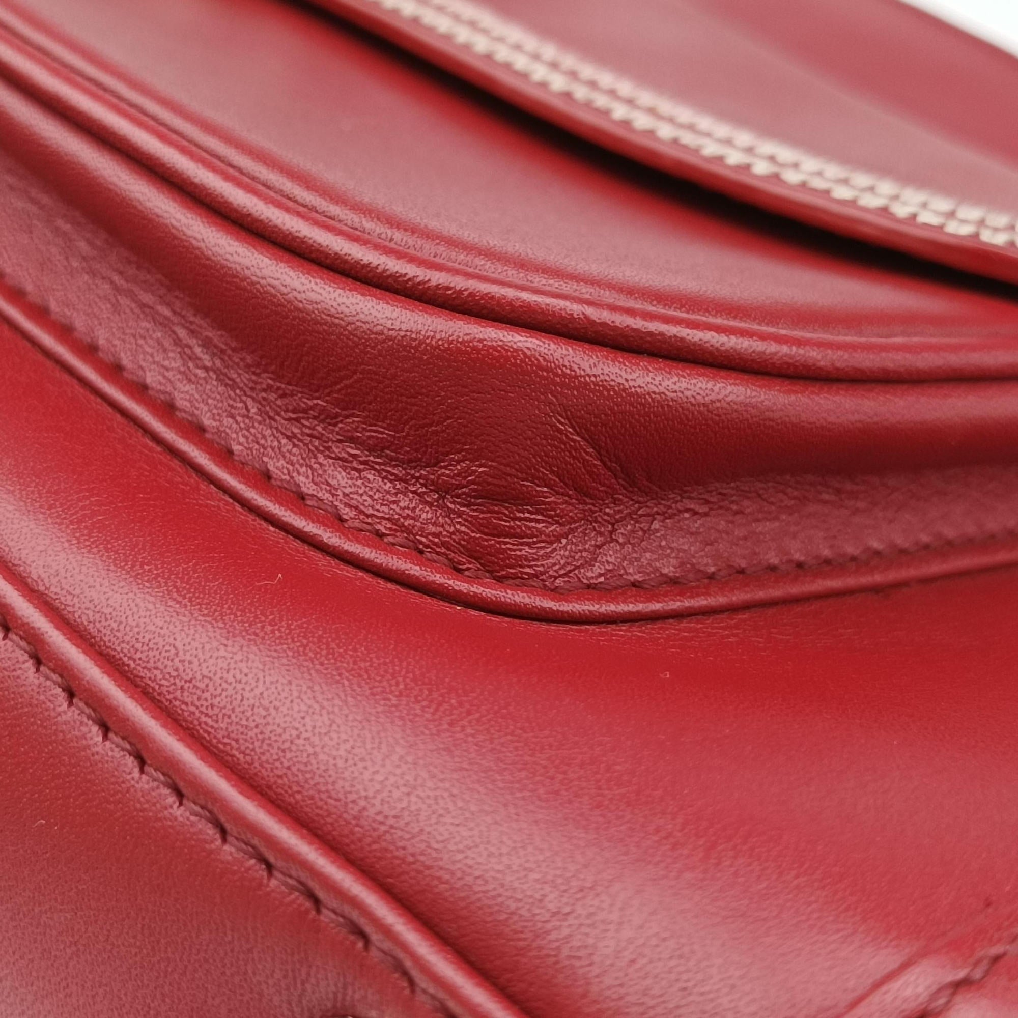 Pre-owned Christian Dior D charm Red Leather  handbag | stylenewstar