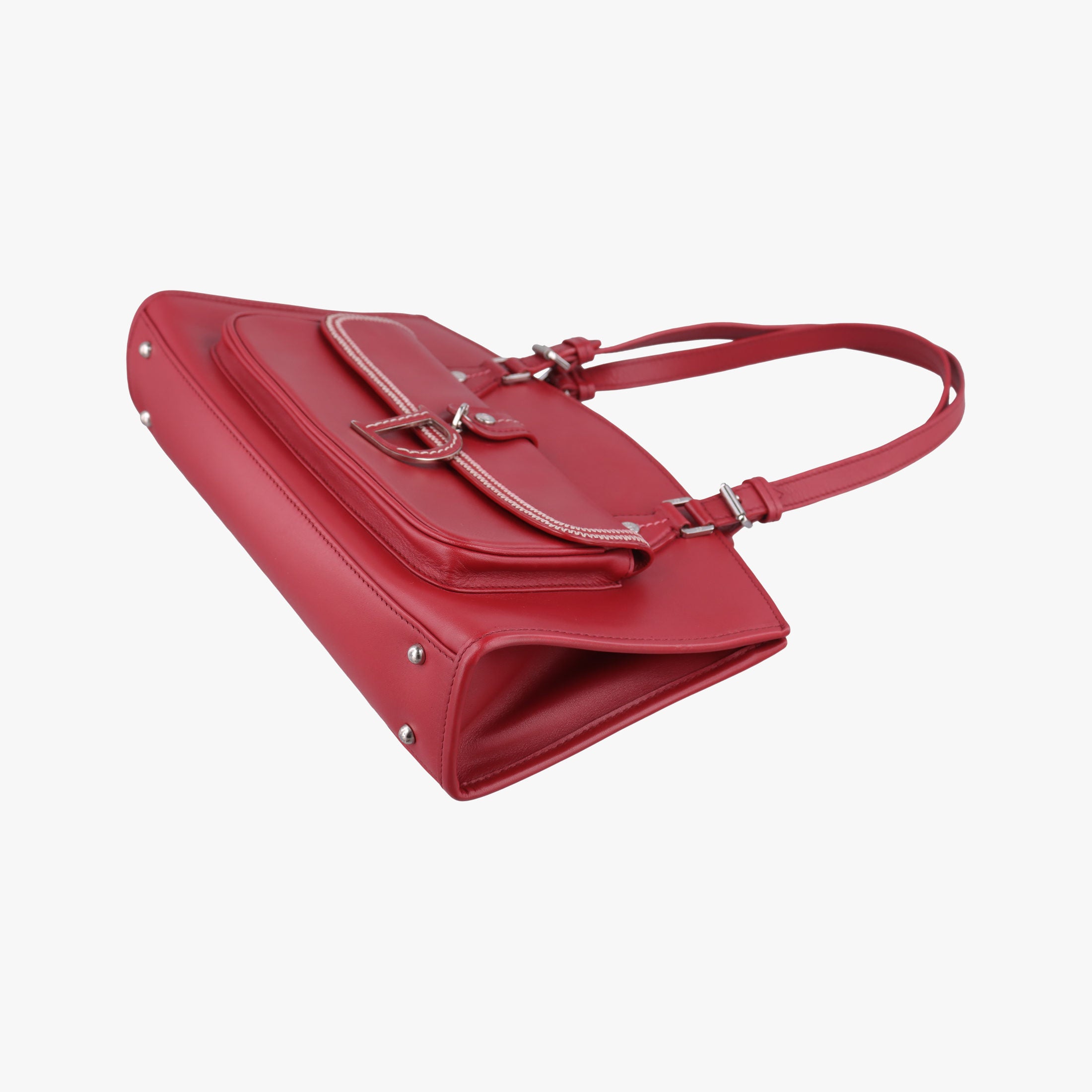 Pre-owned Christian Dior D charm Red Leather  handbag | stylenewstar