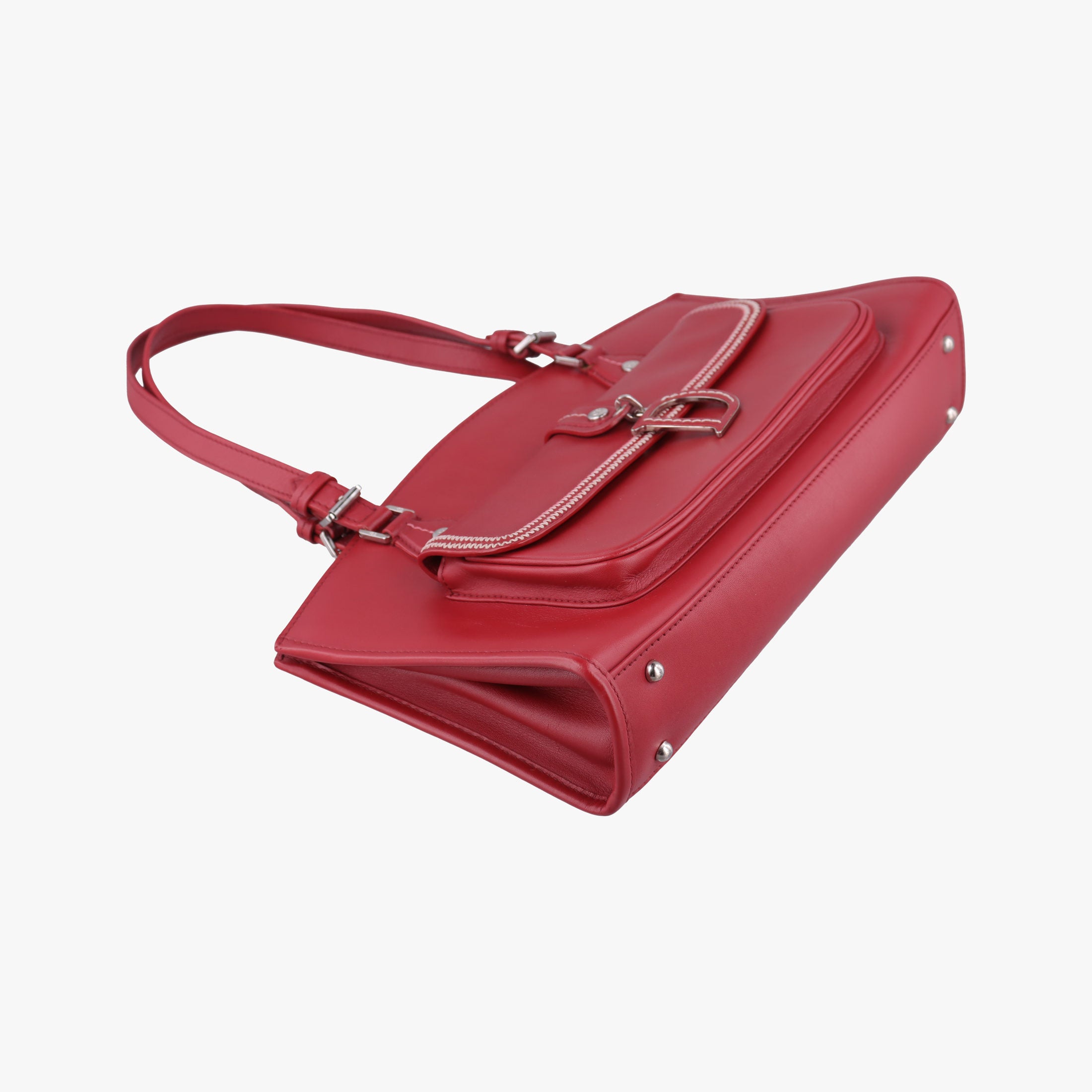 Pre-owned Christian Dior D charm Red Leather  handbag | stylenewstar