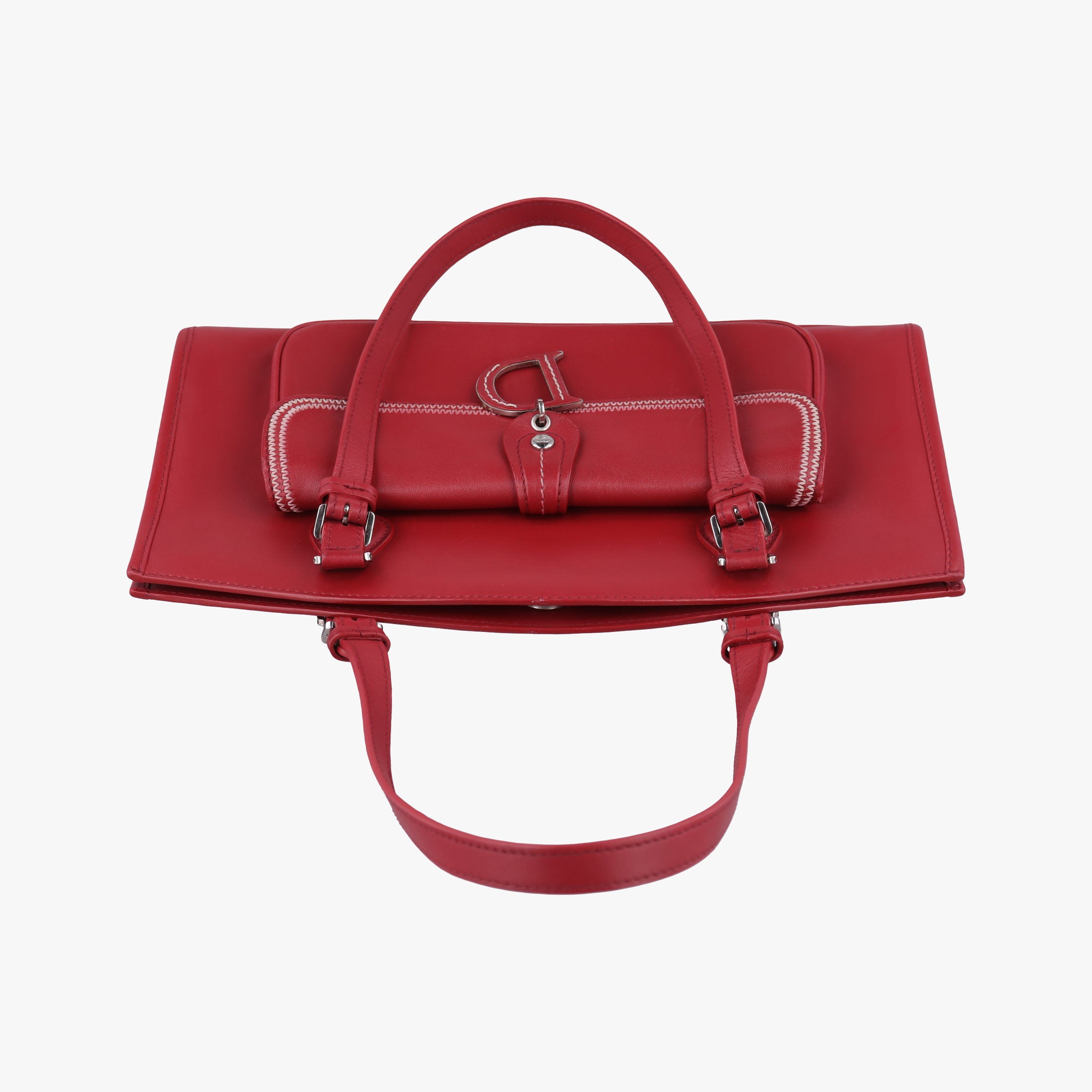 Pre-owned Christian Dior D charm Red Leather  handbag | stylenewstar
