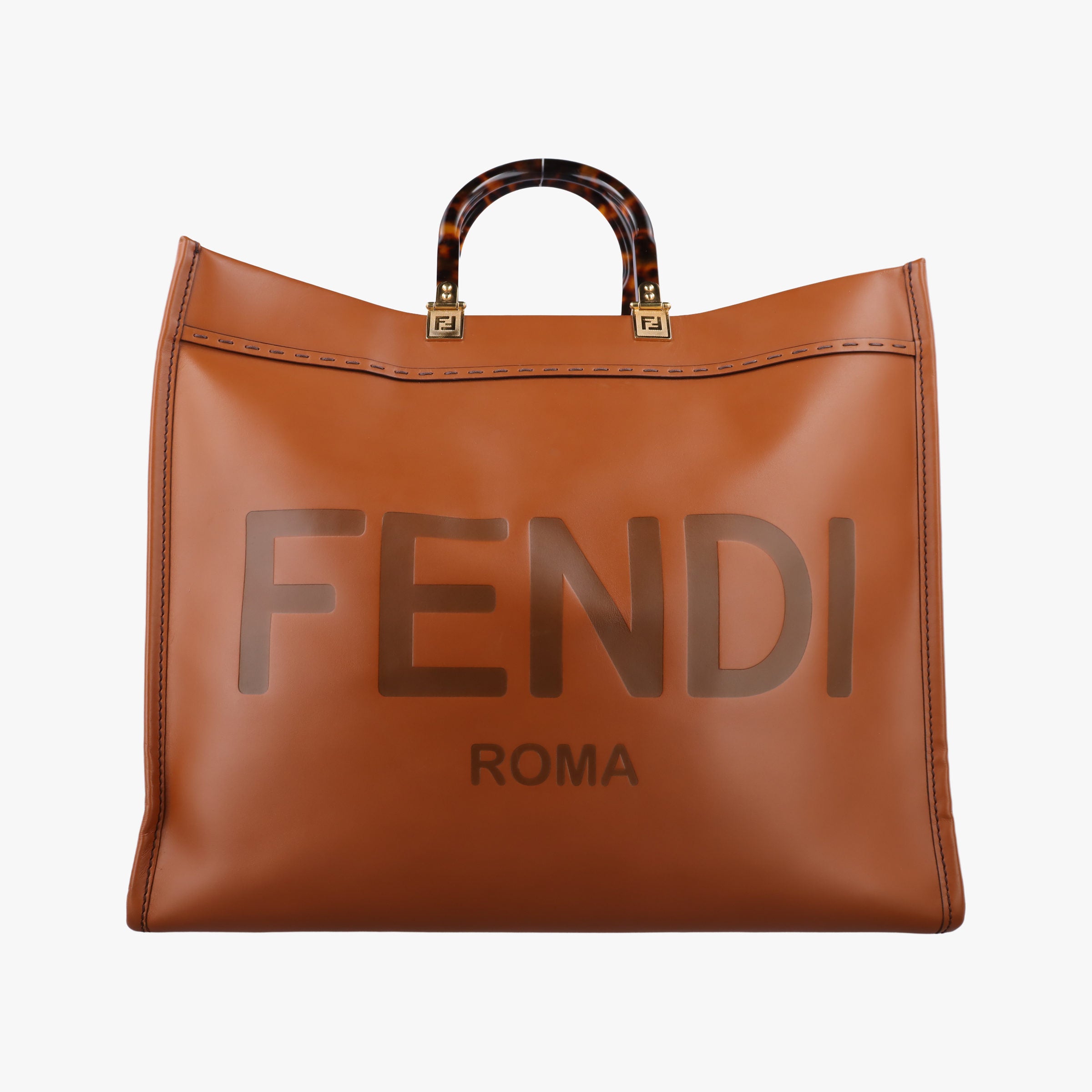 Vintage Fendi Sunshine Brown Leather 8BH372 handbag | stylenewstar