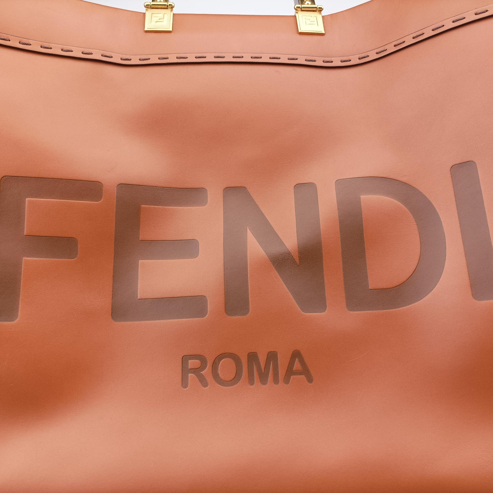 Vintage Fendi Sunshine Brown Leather 8BH372 handbag | stylenewstar