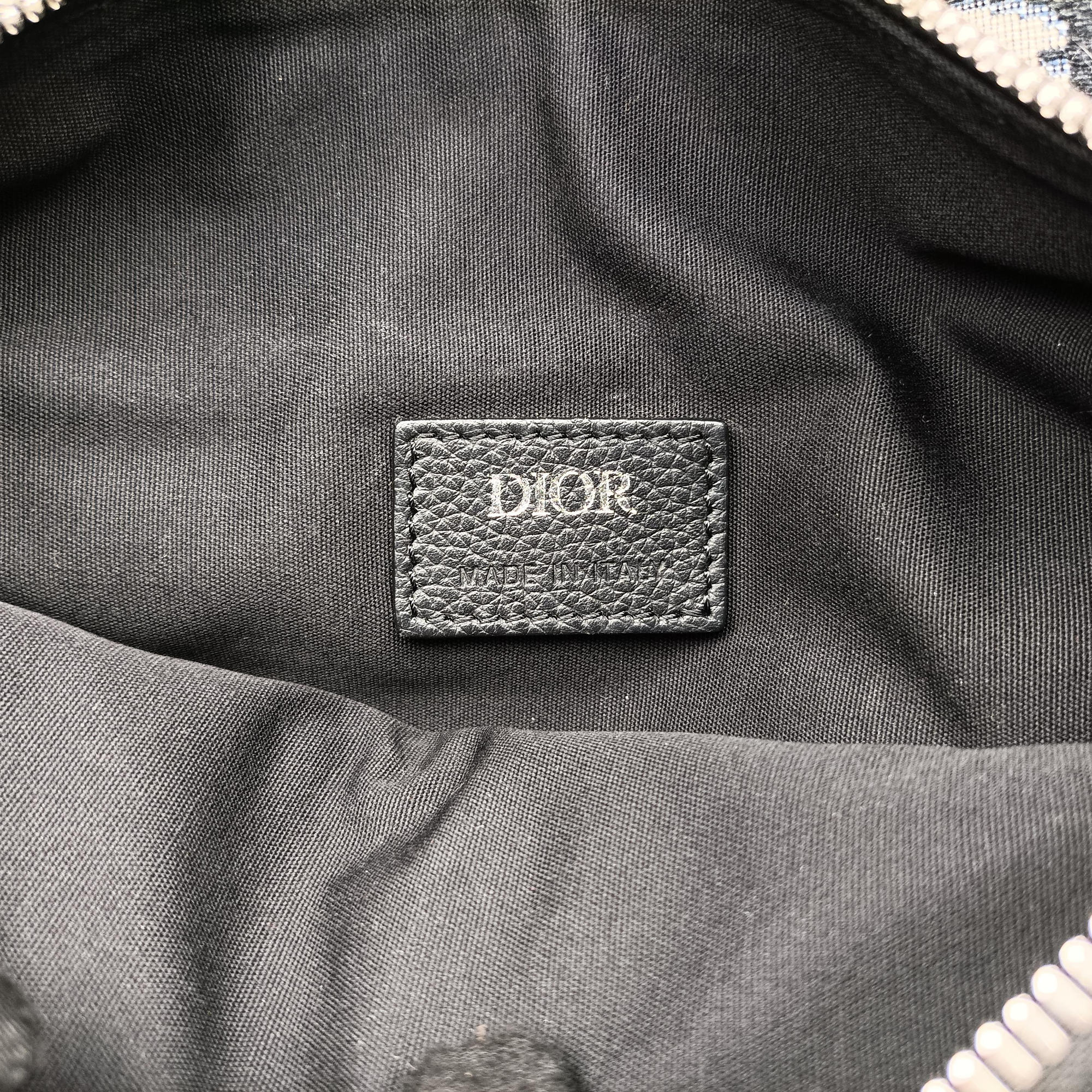 Secondhand Christian Dior saddle Navy×Gray Jacquard  crossbodybag | stylenewstar