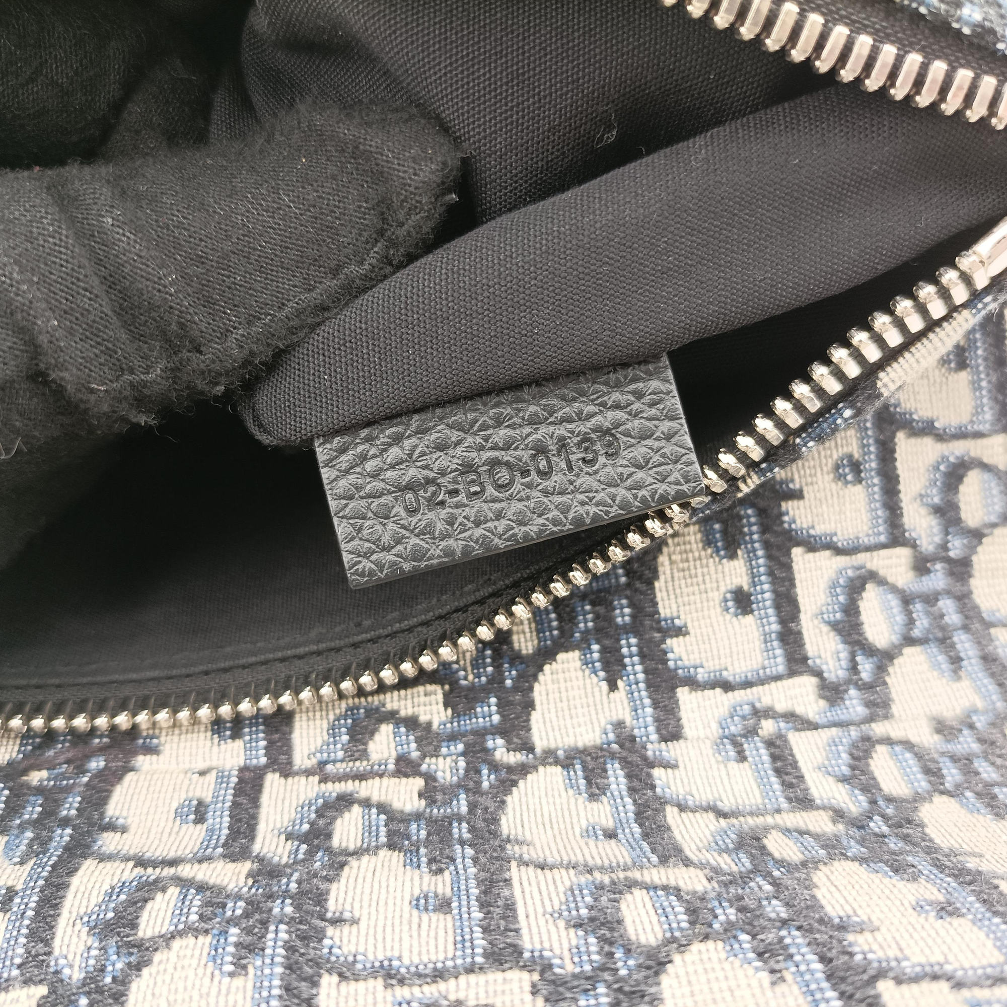 Secondhand Christian Dior saddle Navy×Gray Jacquard  crossbodybag | stylenewstar