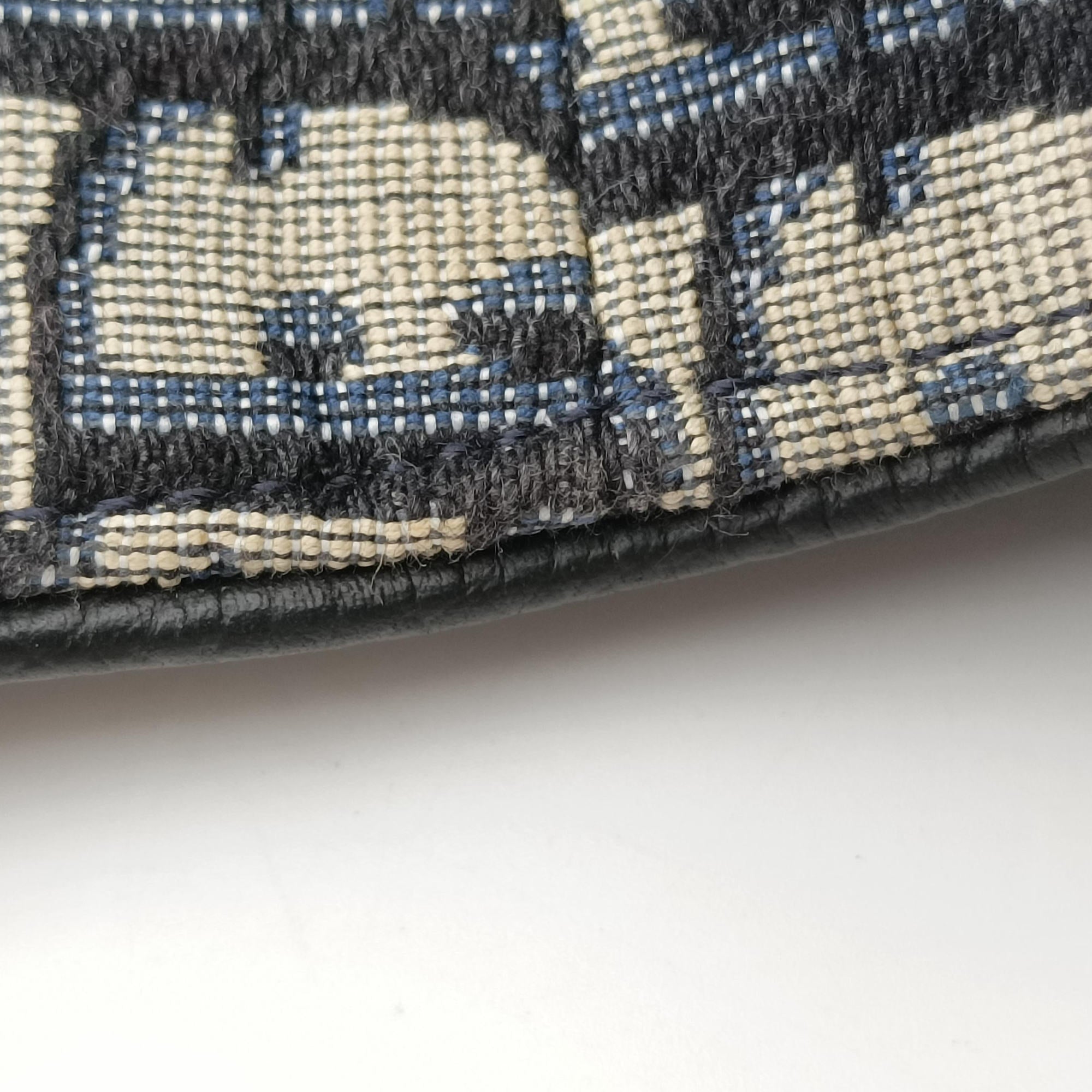 Secondhand Christian Dior saddle Navy×Gray Jacquard  crossbodybag | stylenewstar