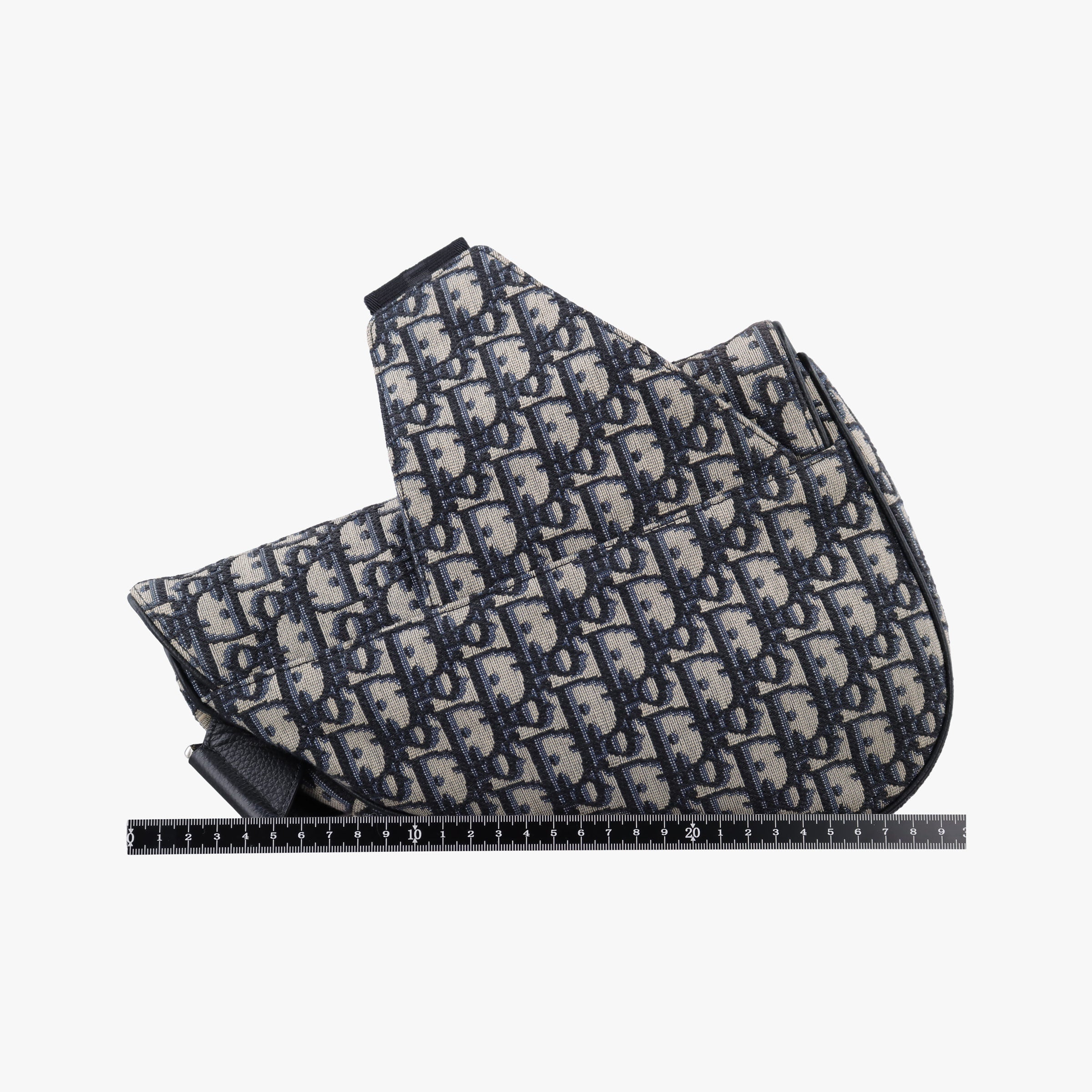Secondhand Christian Dior saddle Navy×Gray Jacquard  crossbodybag | stylenewstar