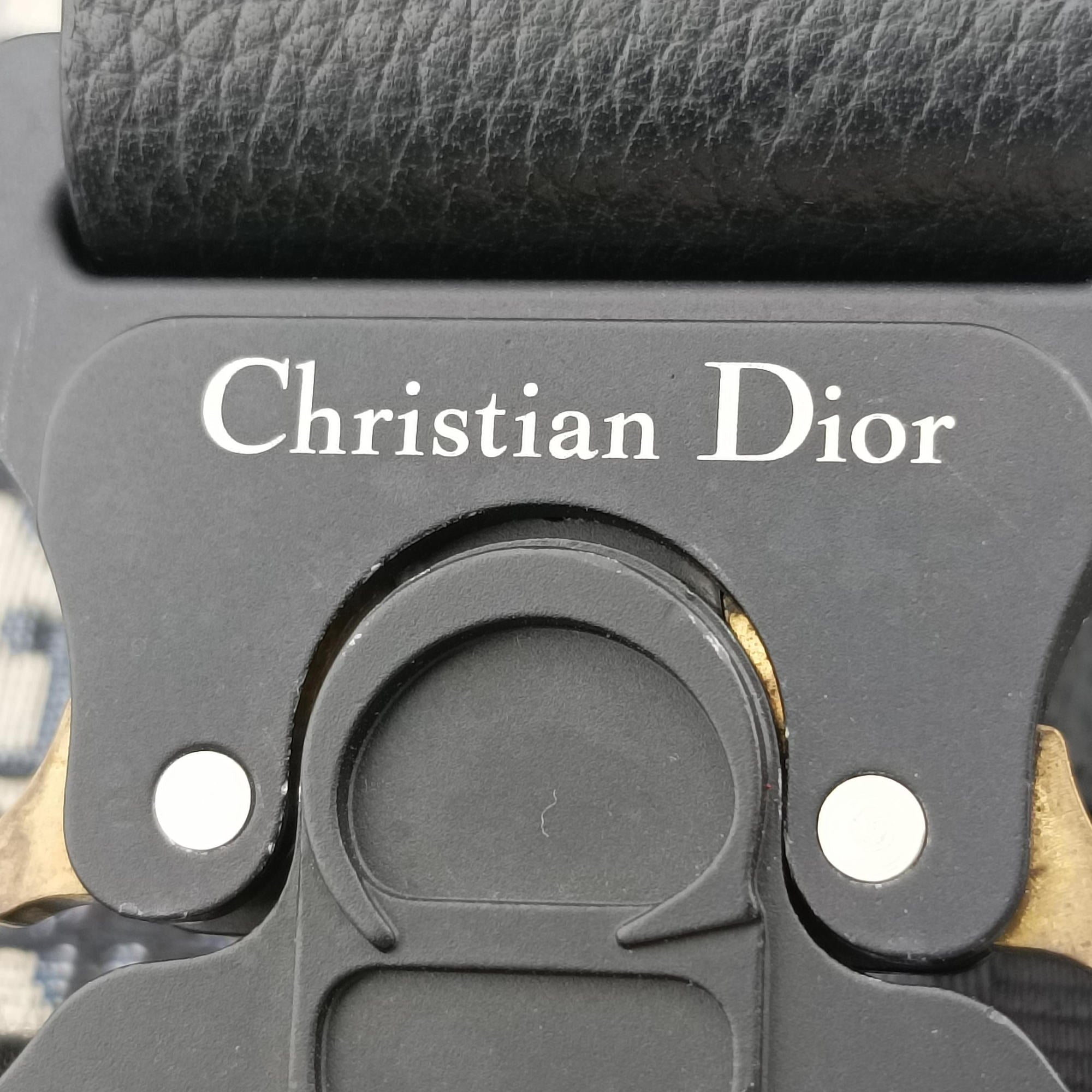 Secondhand Christian Dior saddle Navy×Gray Jacquard  crossbodybag | stylenewstar