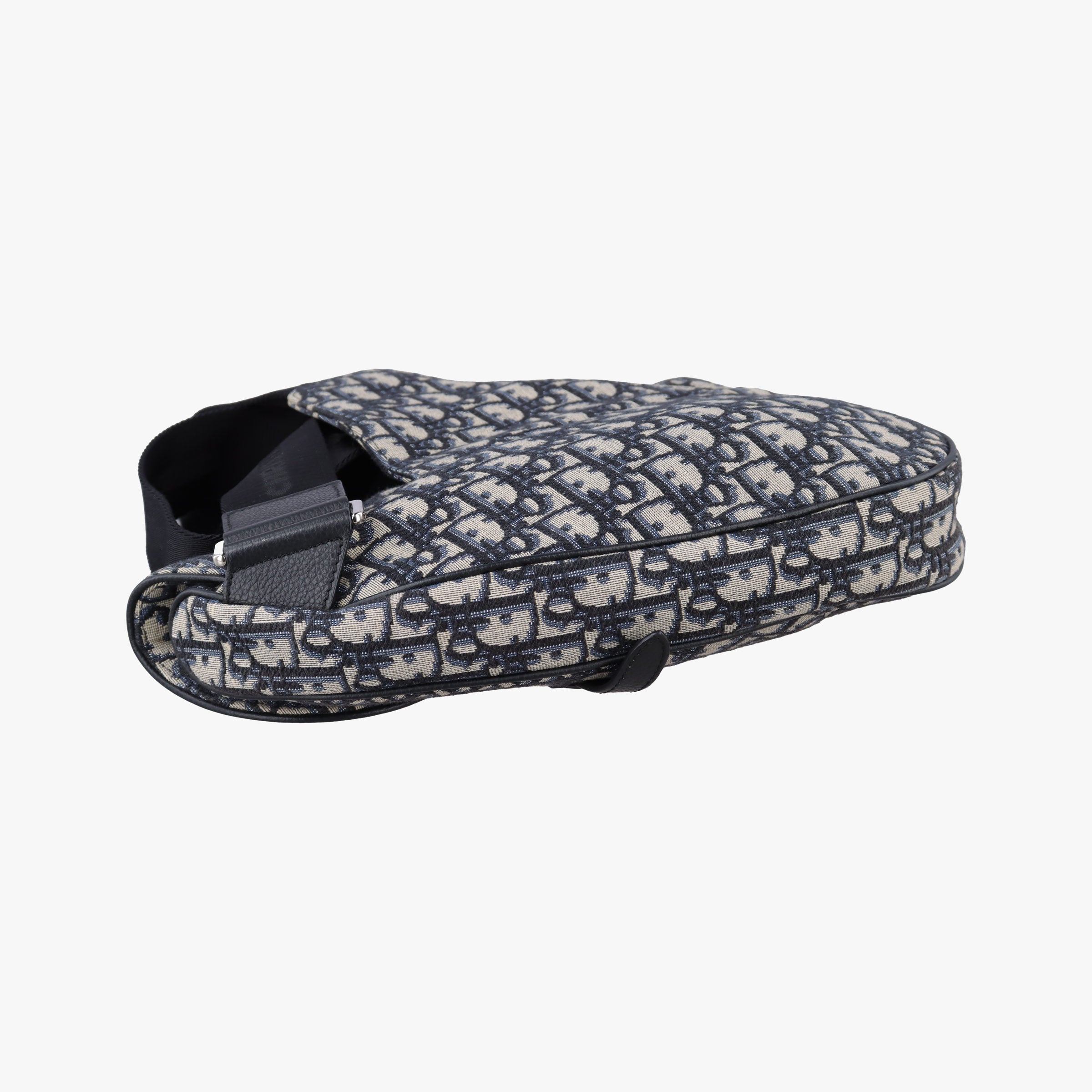 Secondhand Christian Dior saddle Navy×Gray Jacquard  crossbodybag | stylenewstar