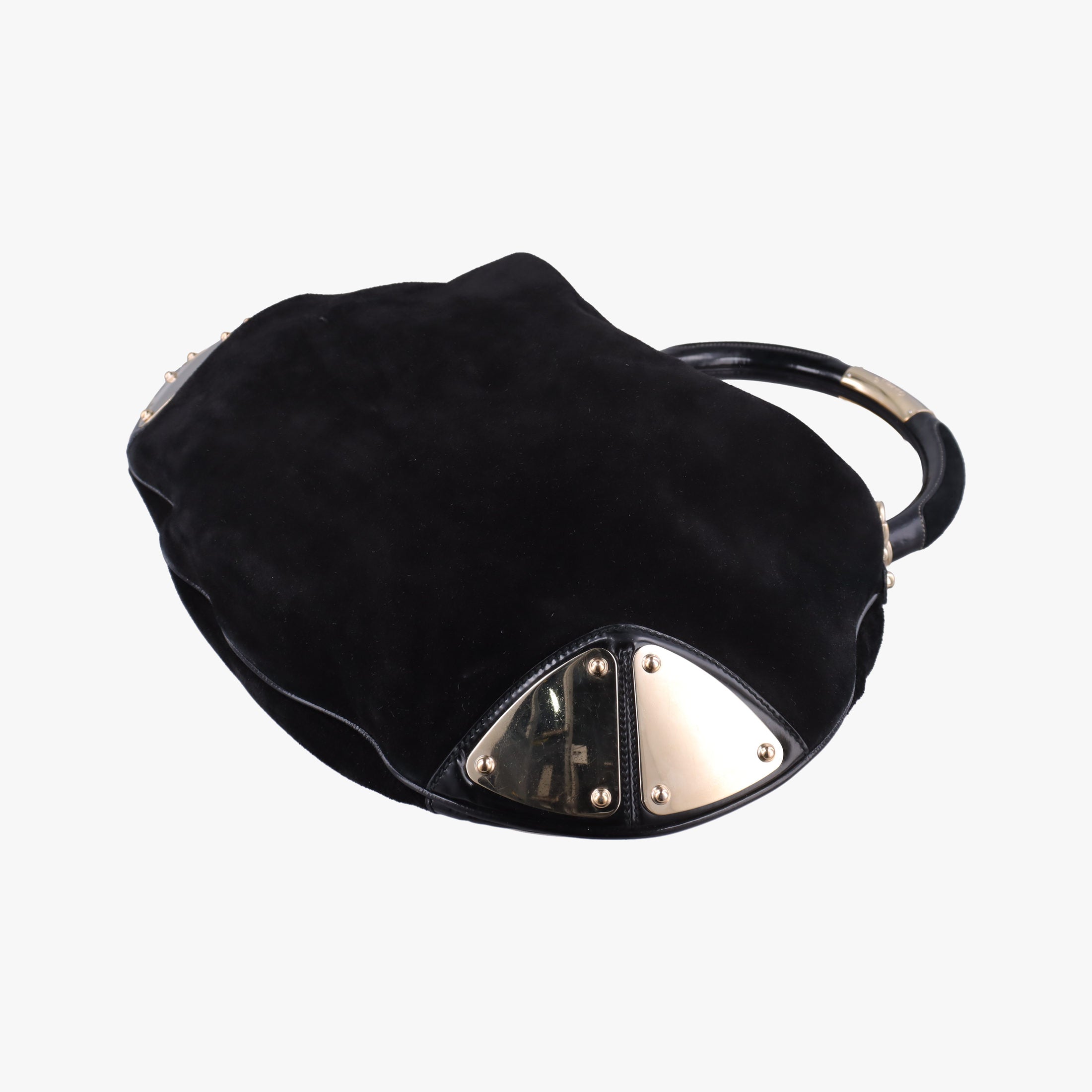 Pre-owned Gucci Bamboo Babouska Indy Hobo Black Suede 177088 shoulderbag | stylenewstar