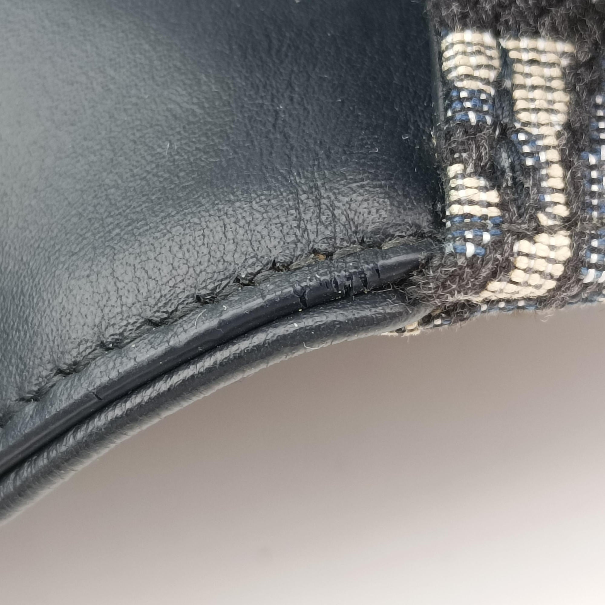 Secondhand Christian Dior Saddle Navy×Gray jacquard  bum bag/waist bag | stylenewstar