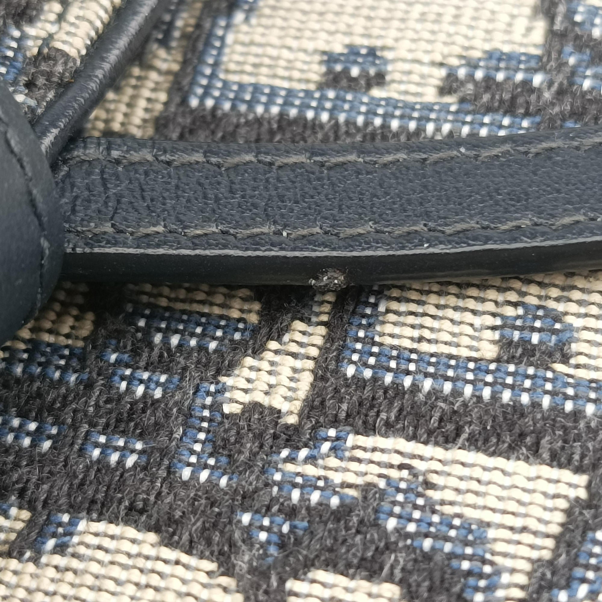Secondhand Christian Dior Saddle Navy×Gray jacquard  bum bag/waist bag | stylenewstar