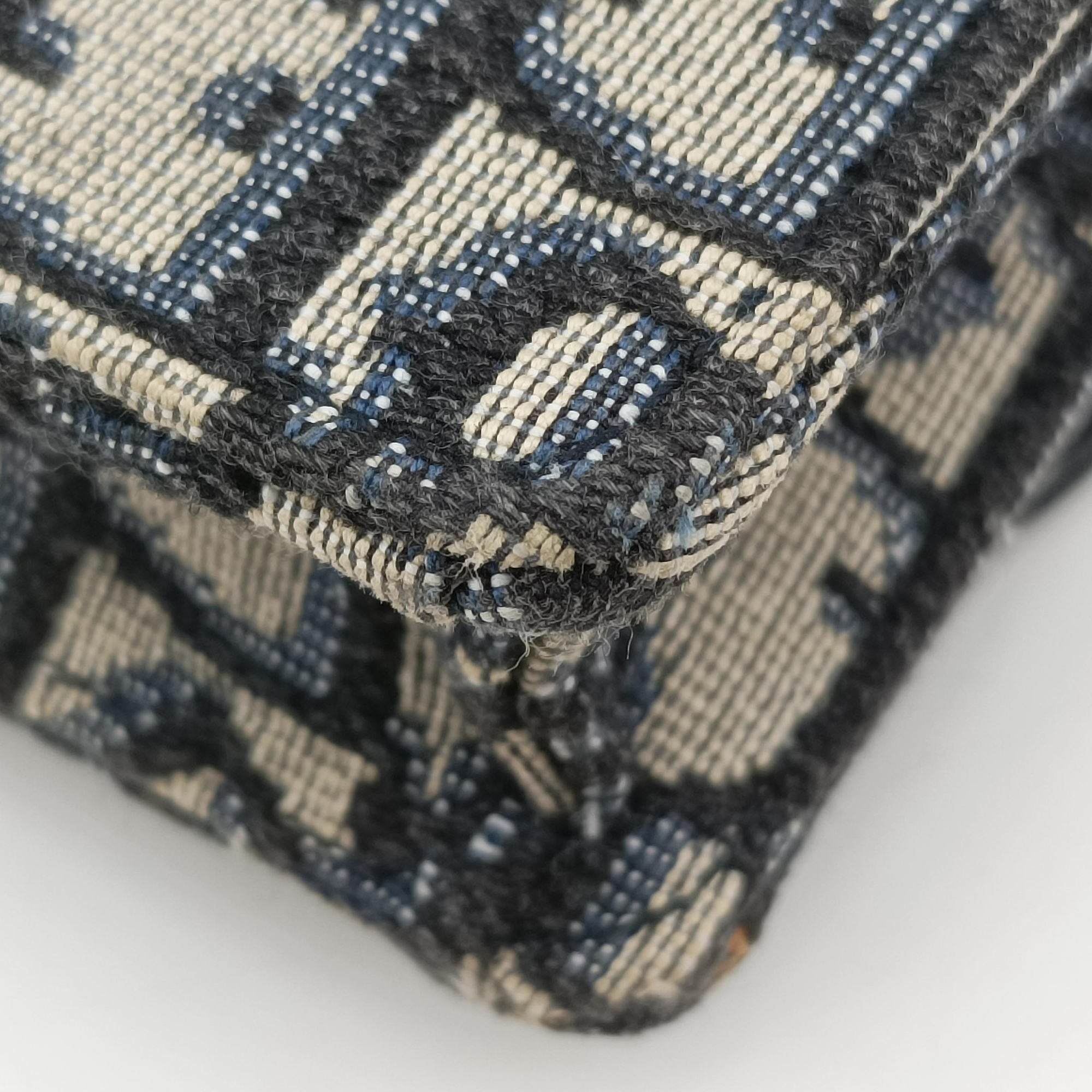 Secondhand Christian Dior Saddle Navy×Gray jacquard  bum bag/waist bag | stylenewstar