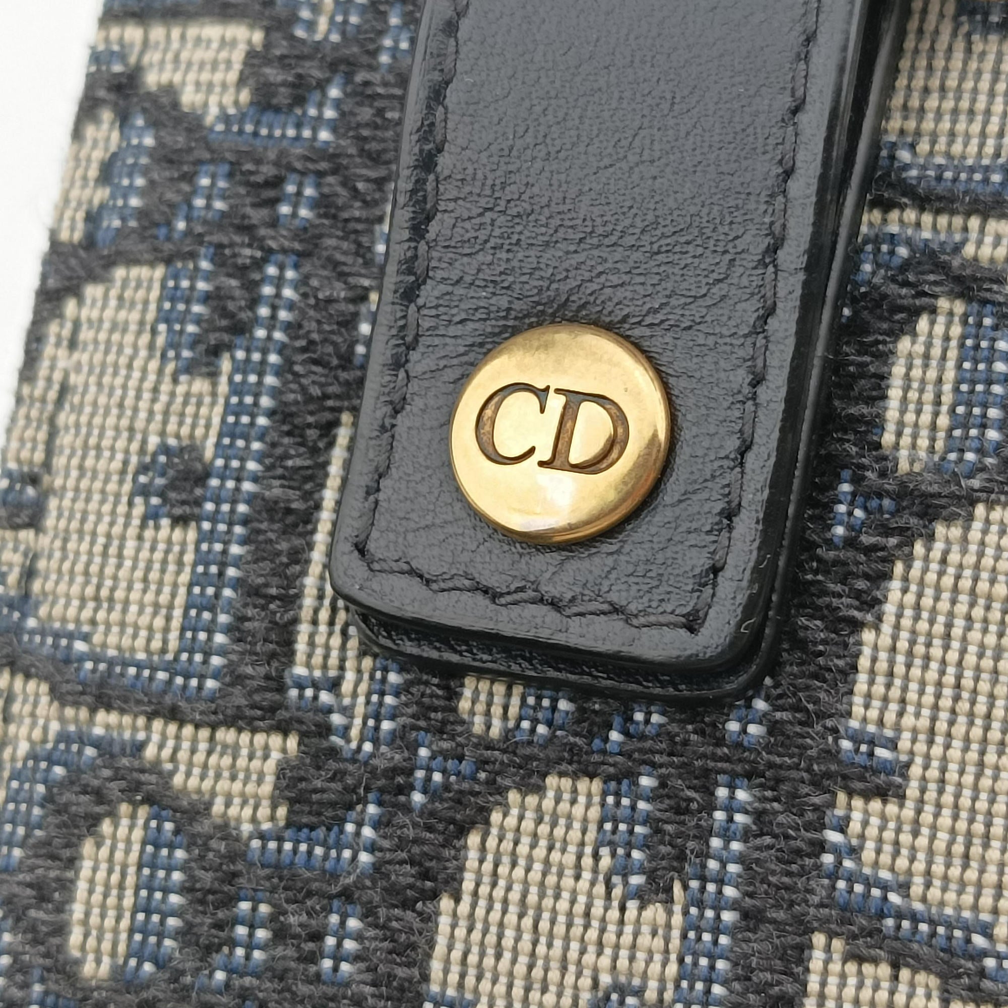 Secondhand Christian Dior Saddle Navy×Gray jacquard  bum bag/waist bag | stylenewstar